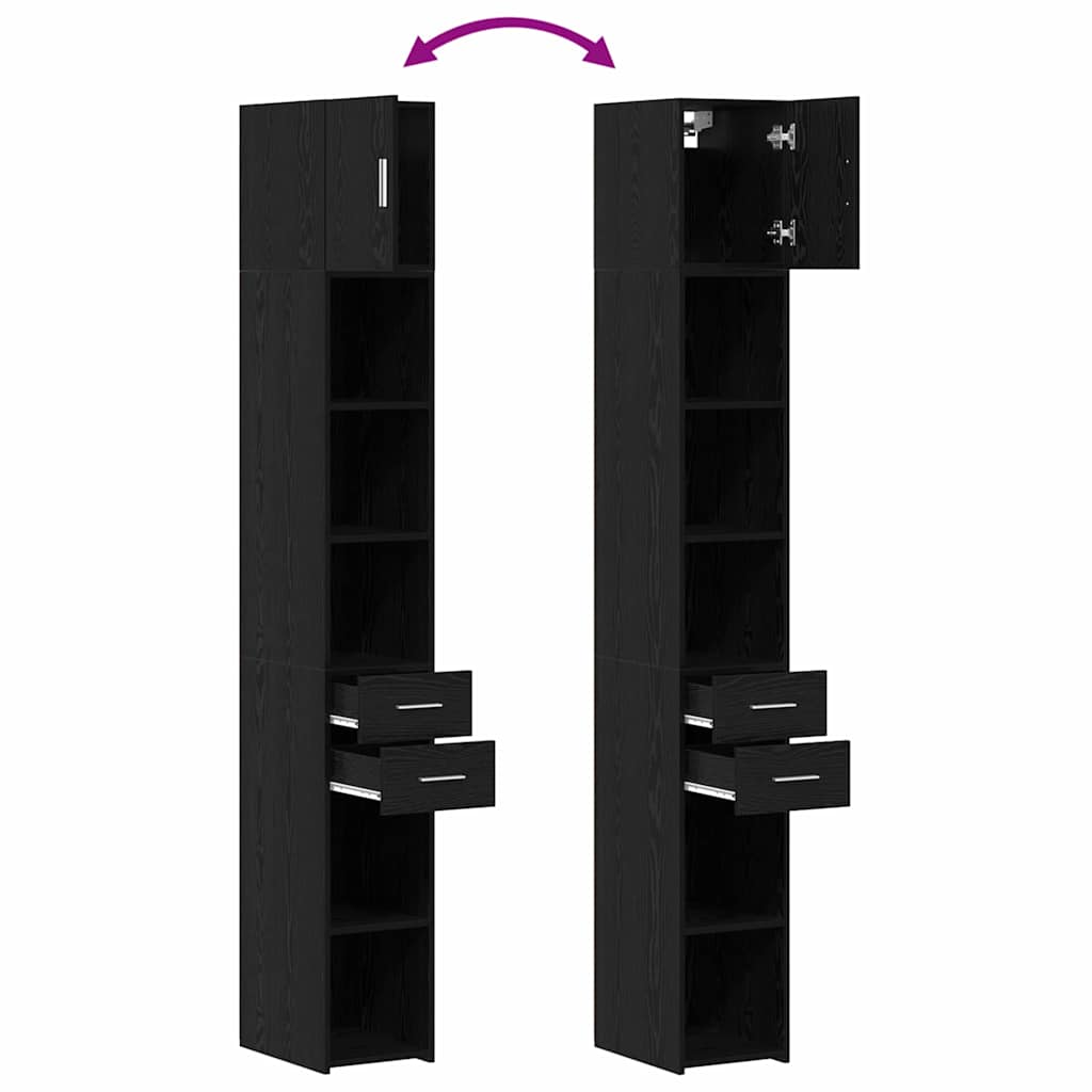 Cabinet de rangement slim Chêne noir 30 x 42.5 x 225 cm - XIOS