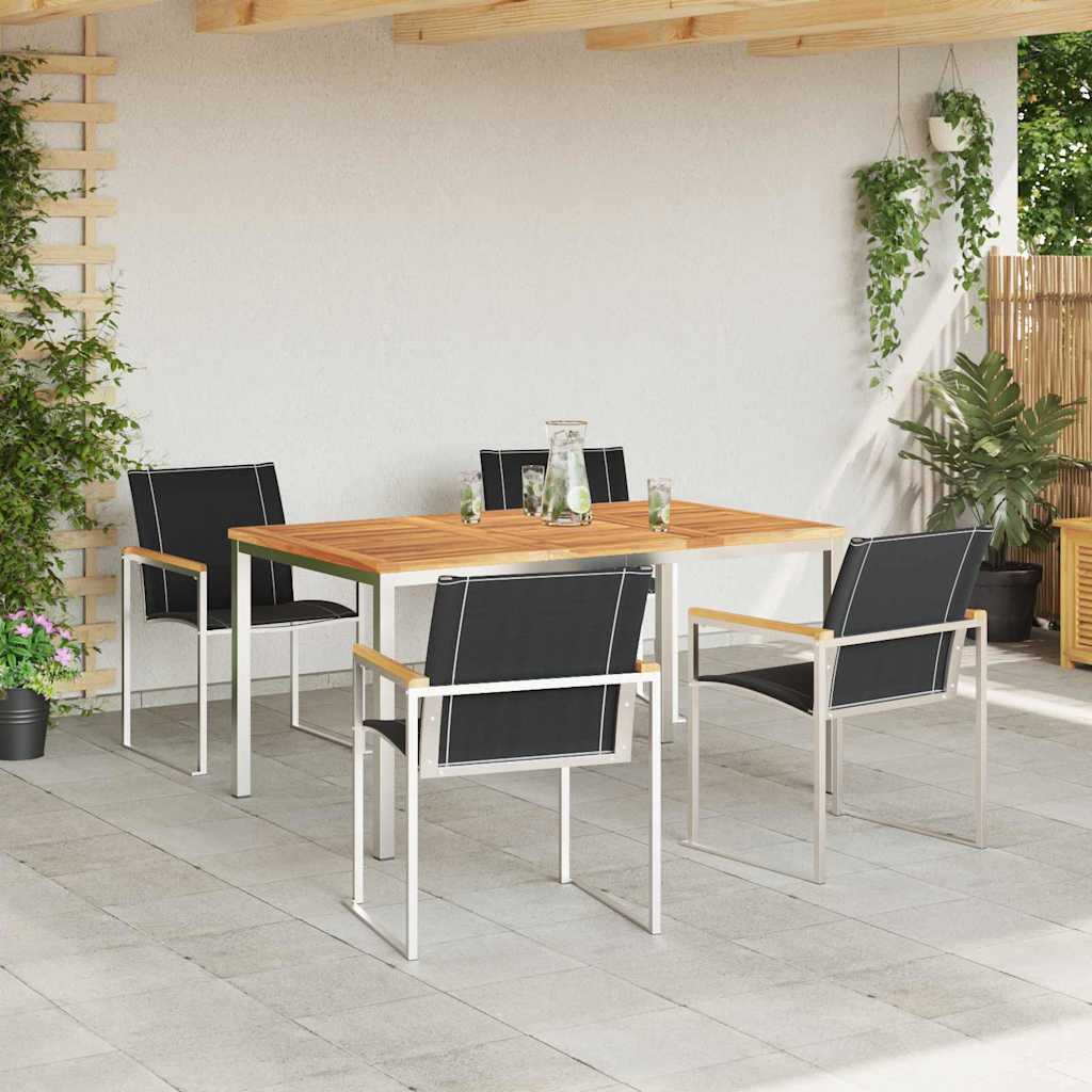 Ensemble de salle à manger pour jardin 5 pcs