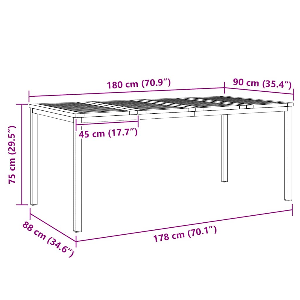 Ensemble de salle à manger pour jardin 5 pcs