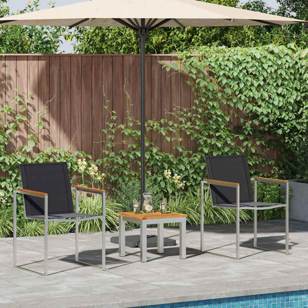Ensemble de salle à manger pour jardin 3 pcs Marron et Noir