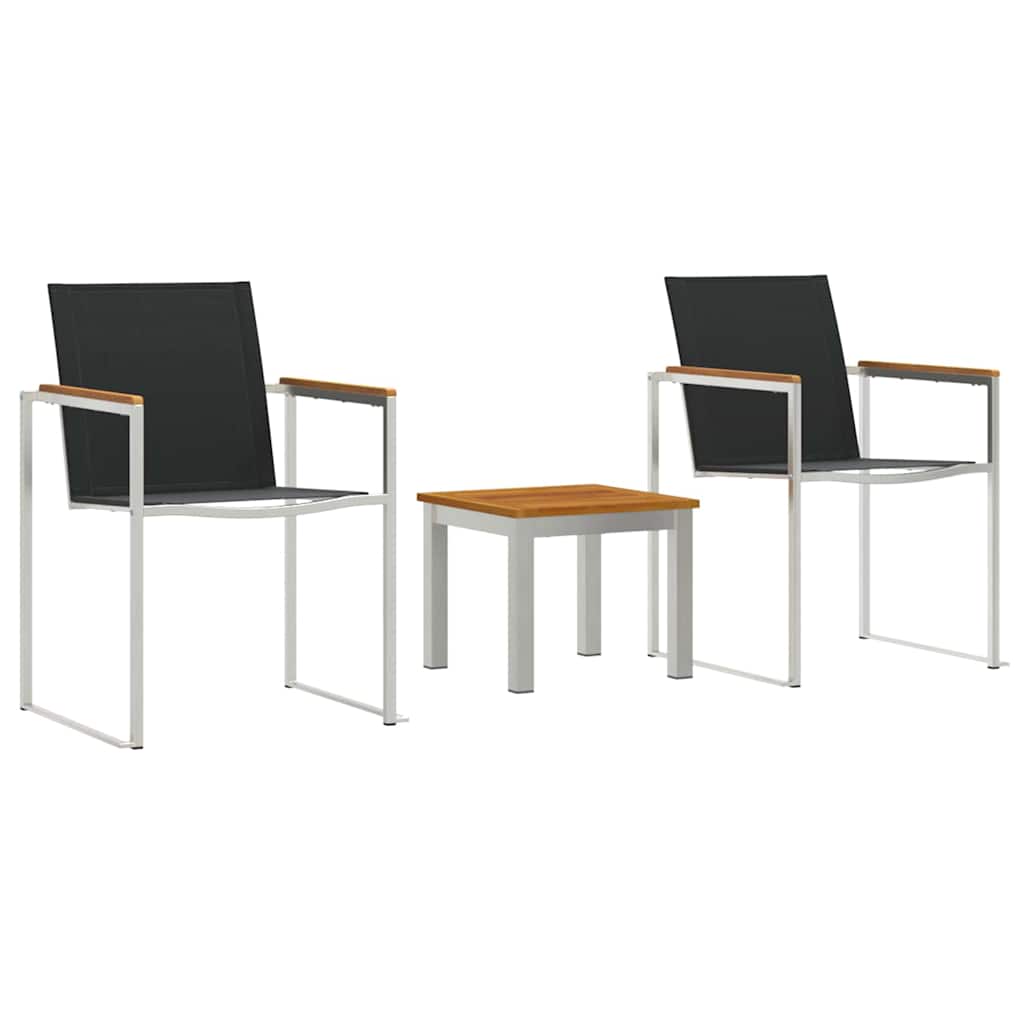 Ensemble de salle à manger pour jardin 3 pcs Marron et Noir