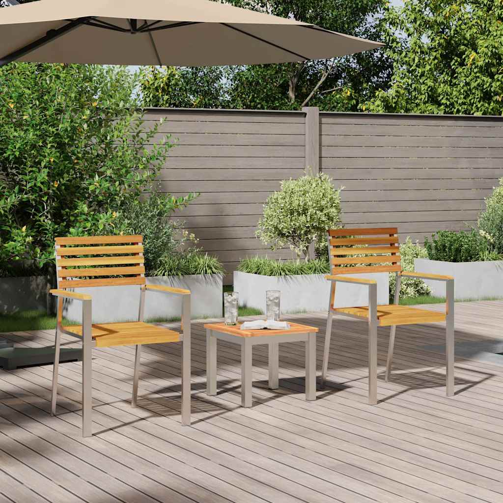 Ensemble de salle à manger pour jardin 3 pcs Marron