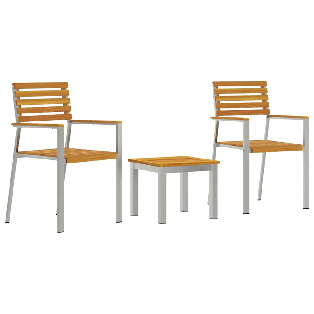 Ensemble de salle à manger pour jardin 3 pcs Marron