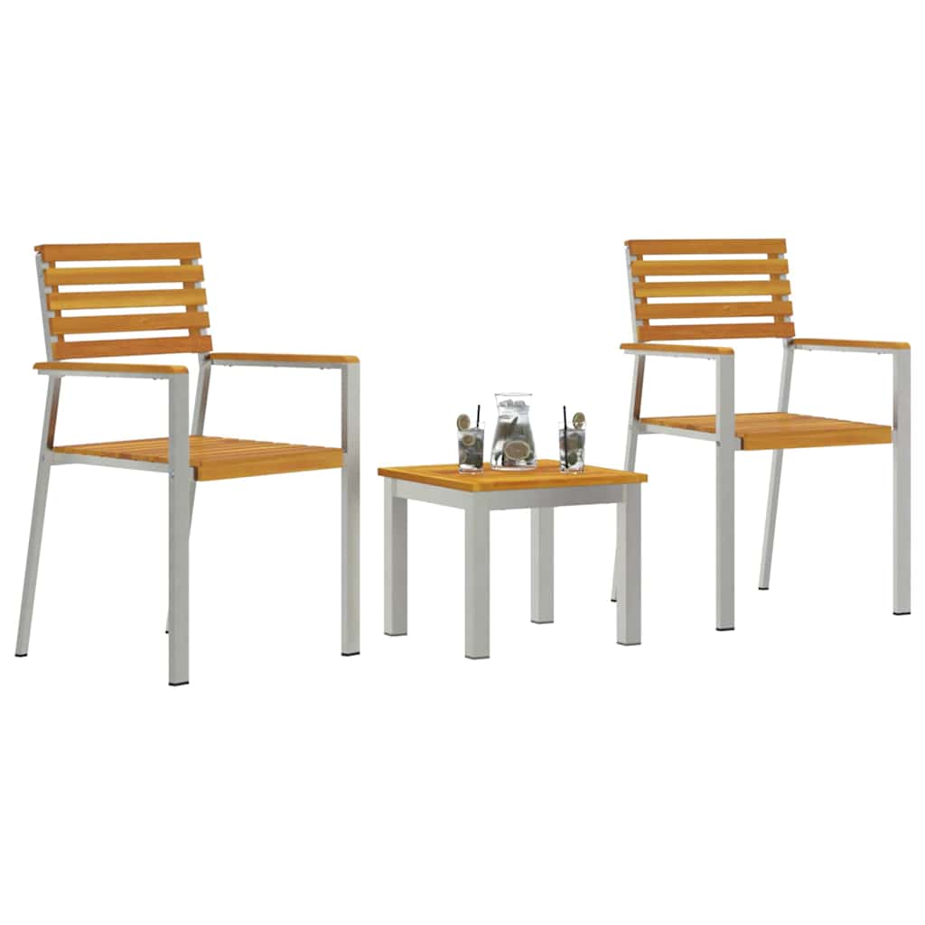 Ensemble de salle à manger pour jardin 3 pcs Marron