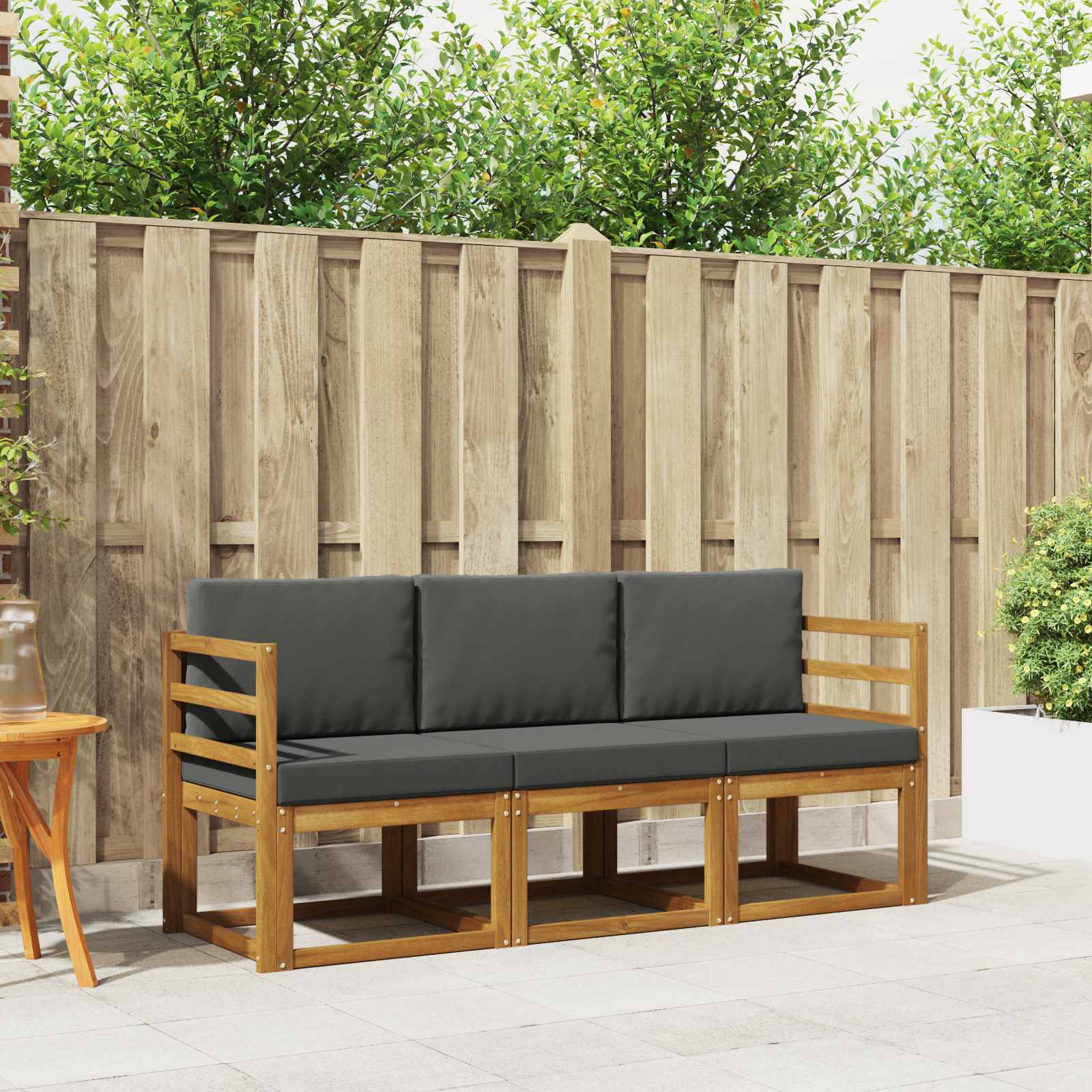 Ensemble de canapés d'extérieur 3 pcs Naturel et Anthracite - XIOS