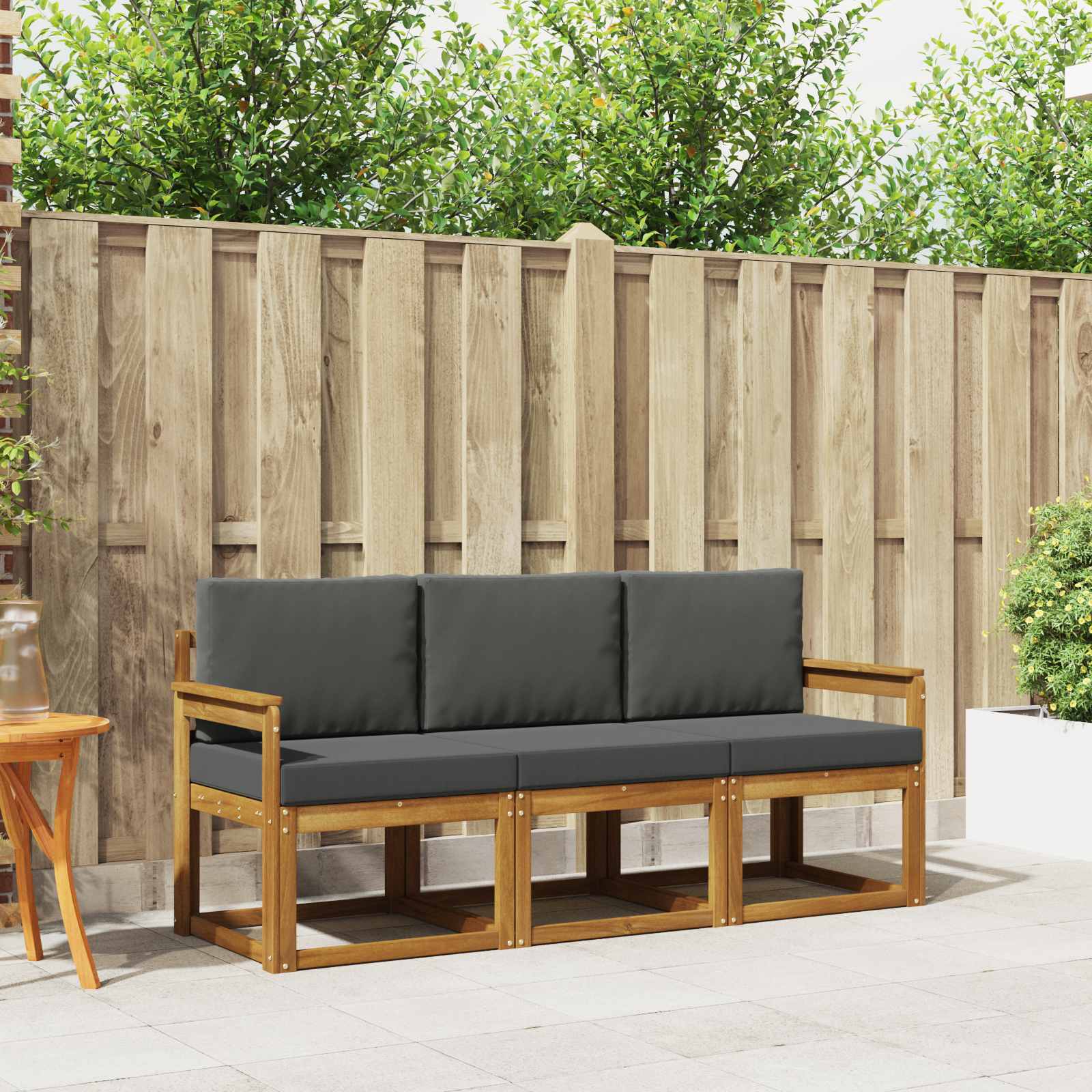 Ensemble de canapés d'extérieur 3 pcs Naturel et Anthracite - XIOS