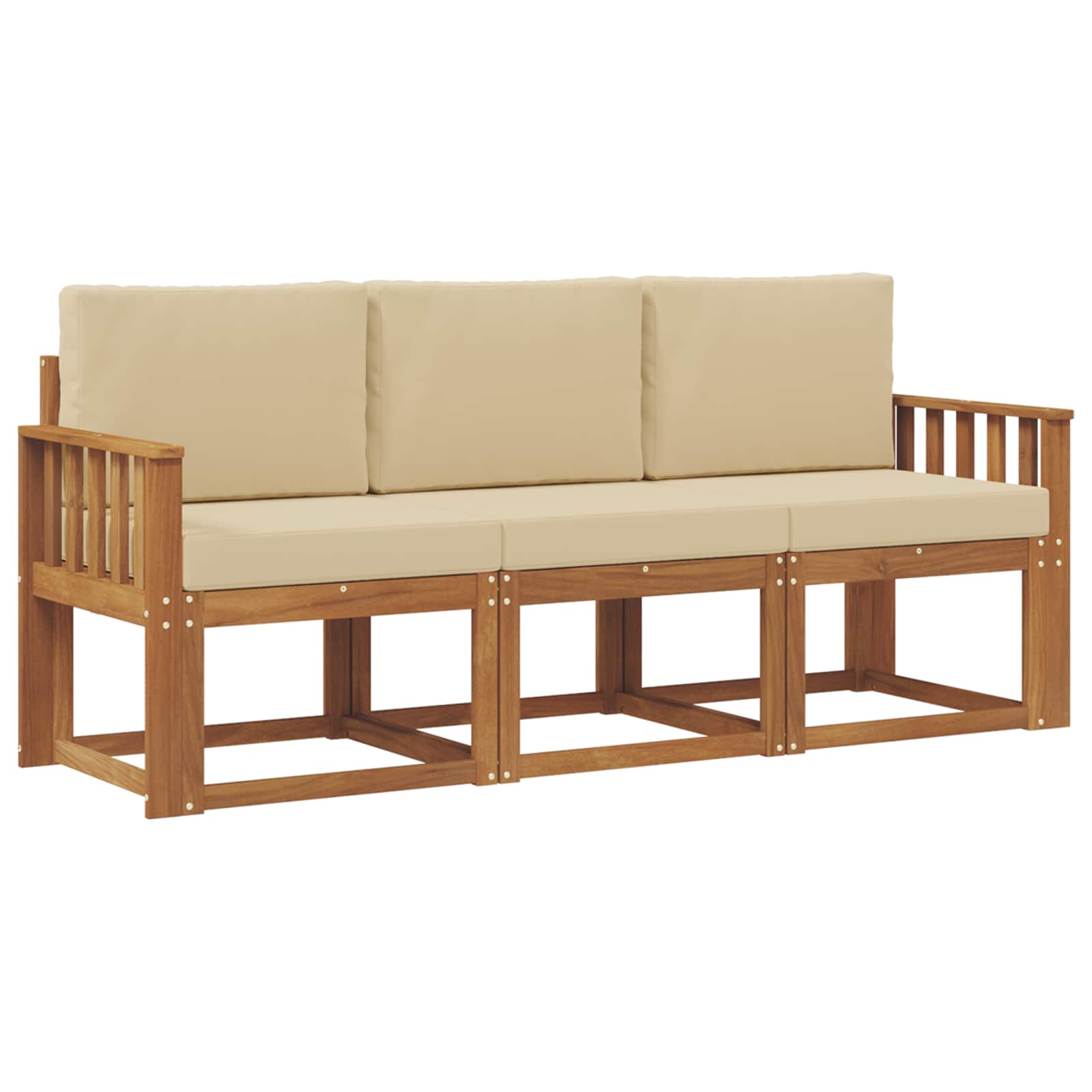 Ensemble de canapés d'extérieur 3 pcs Naturel et Beige - XIOS