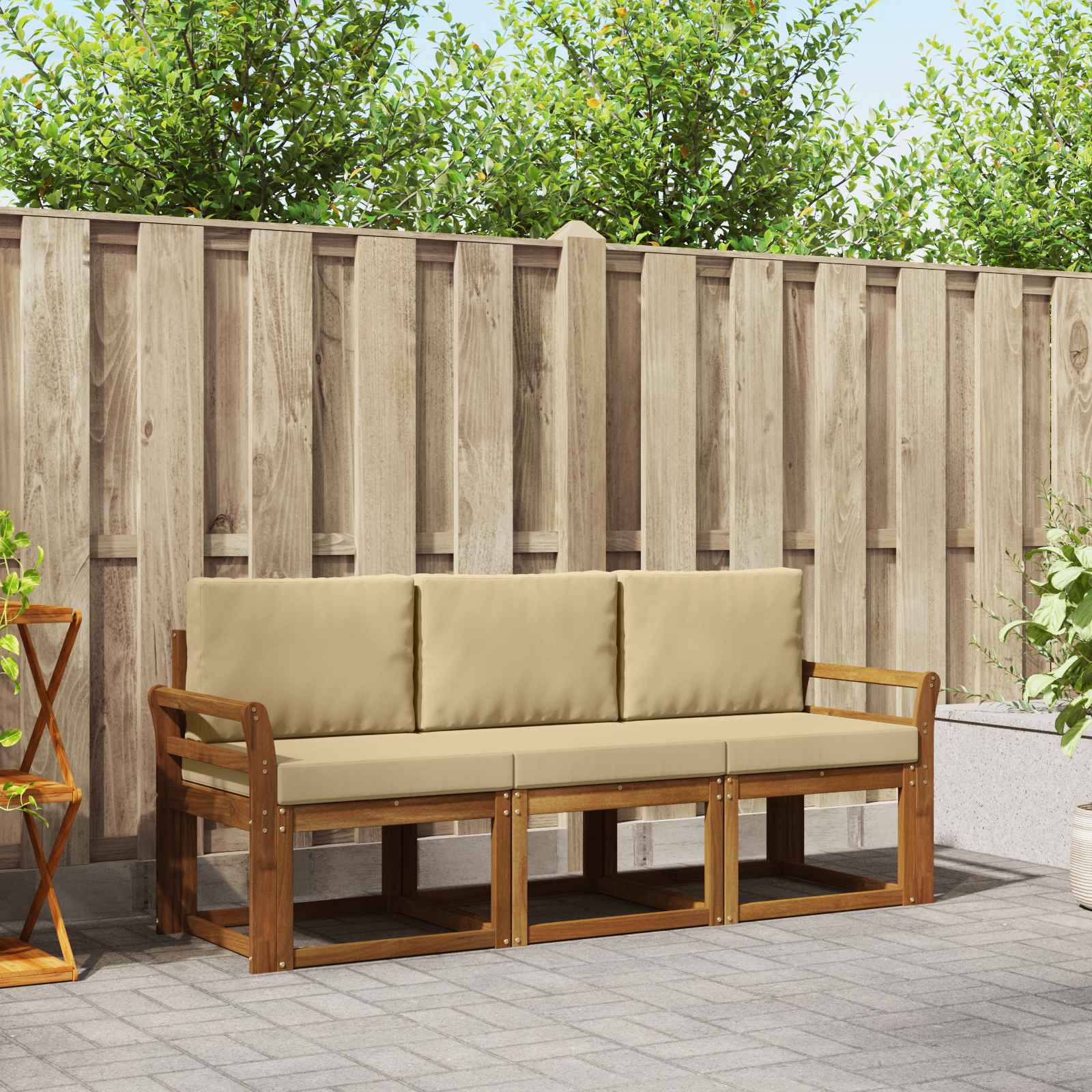 Ensemble de canapés d'extérieur 3 pcs Naturel et Beige - XIOS