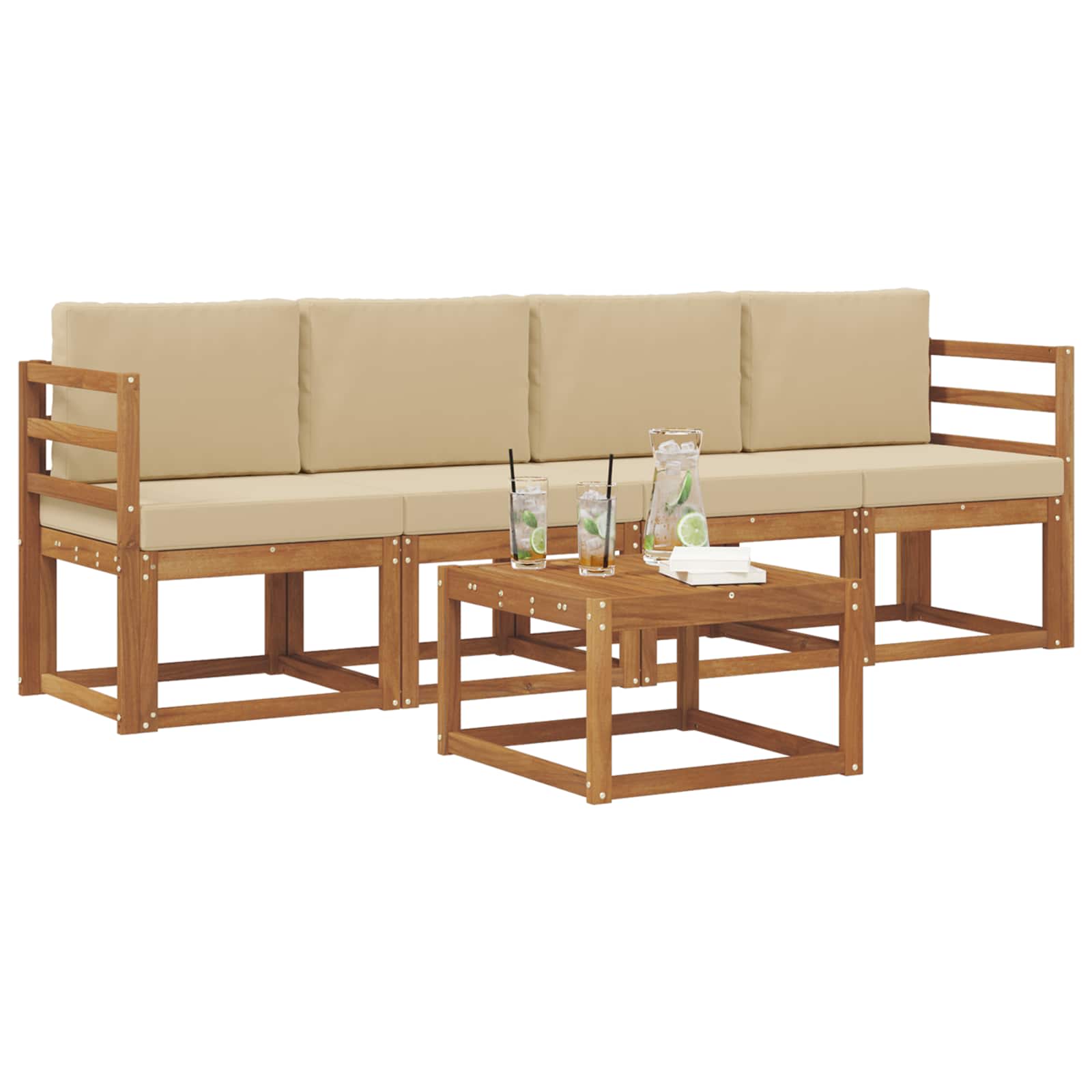 Ensemble de canapés d'extérieur 5 pcs Naturel et Beige - XIOS