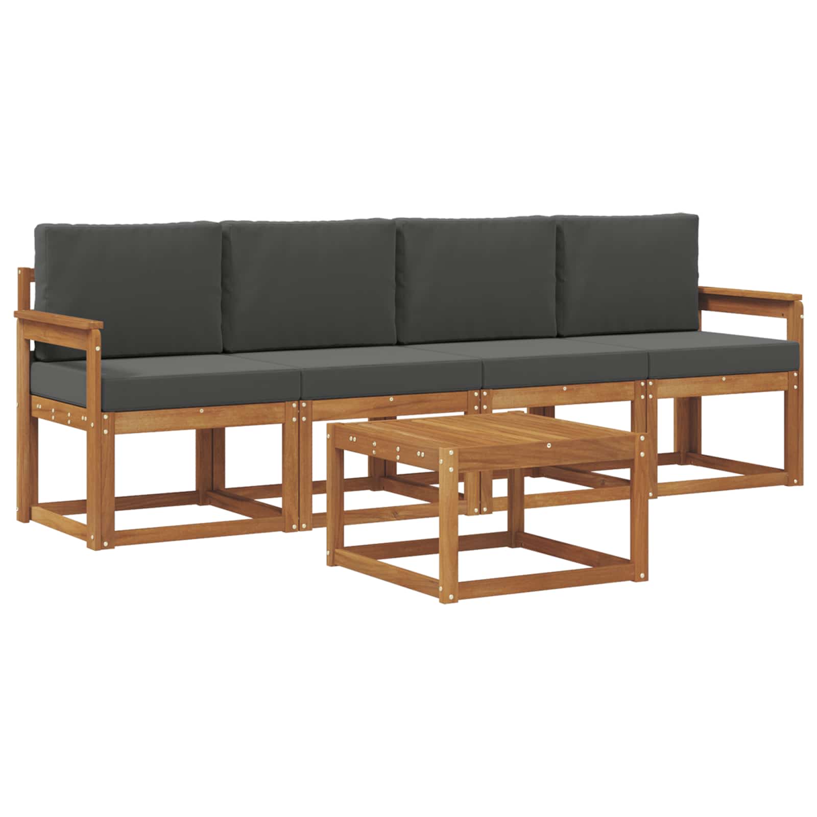Ensemble de canapés d'extérieur 5 pcs Naturel et Anthracite - XIOS