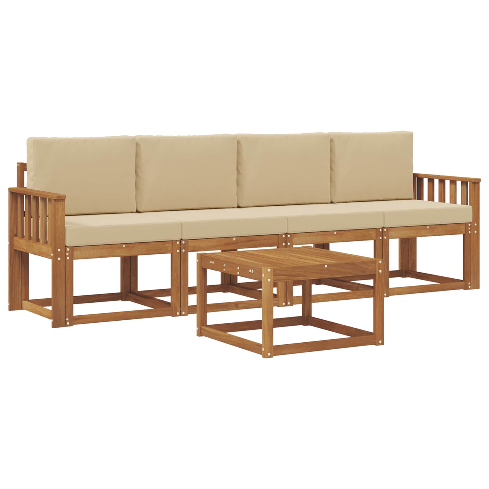 Ensemble de canapés d'extérieur 5 pcs Naturel et Beige - XIOS