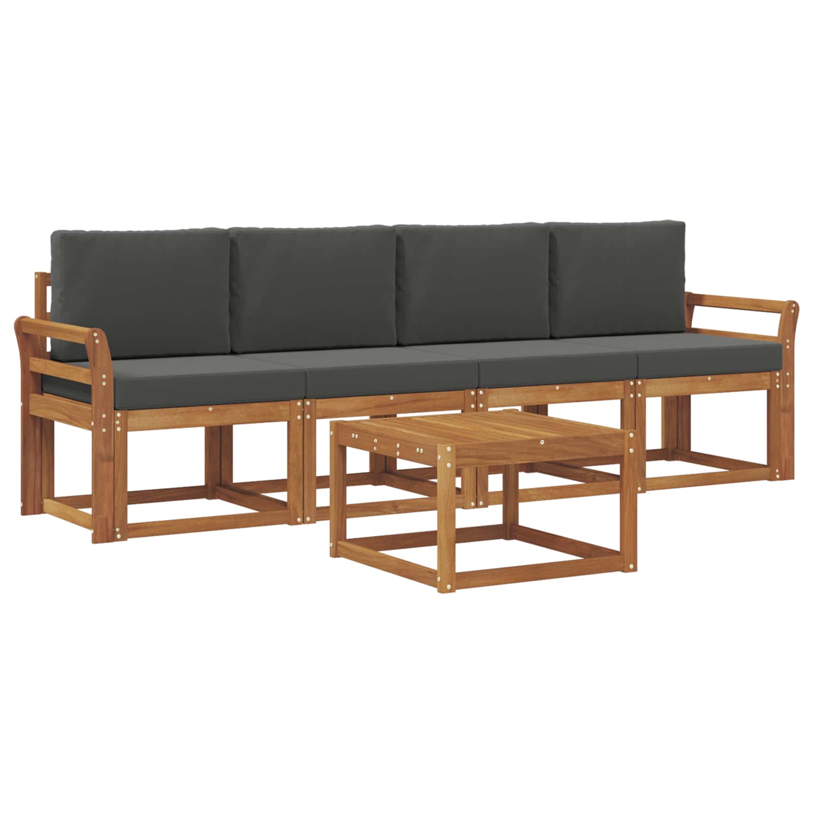 Ensemble de canapés d'extérieur 5 pcs Naturel et Anthracite - XIOS