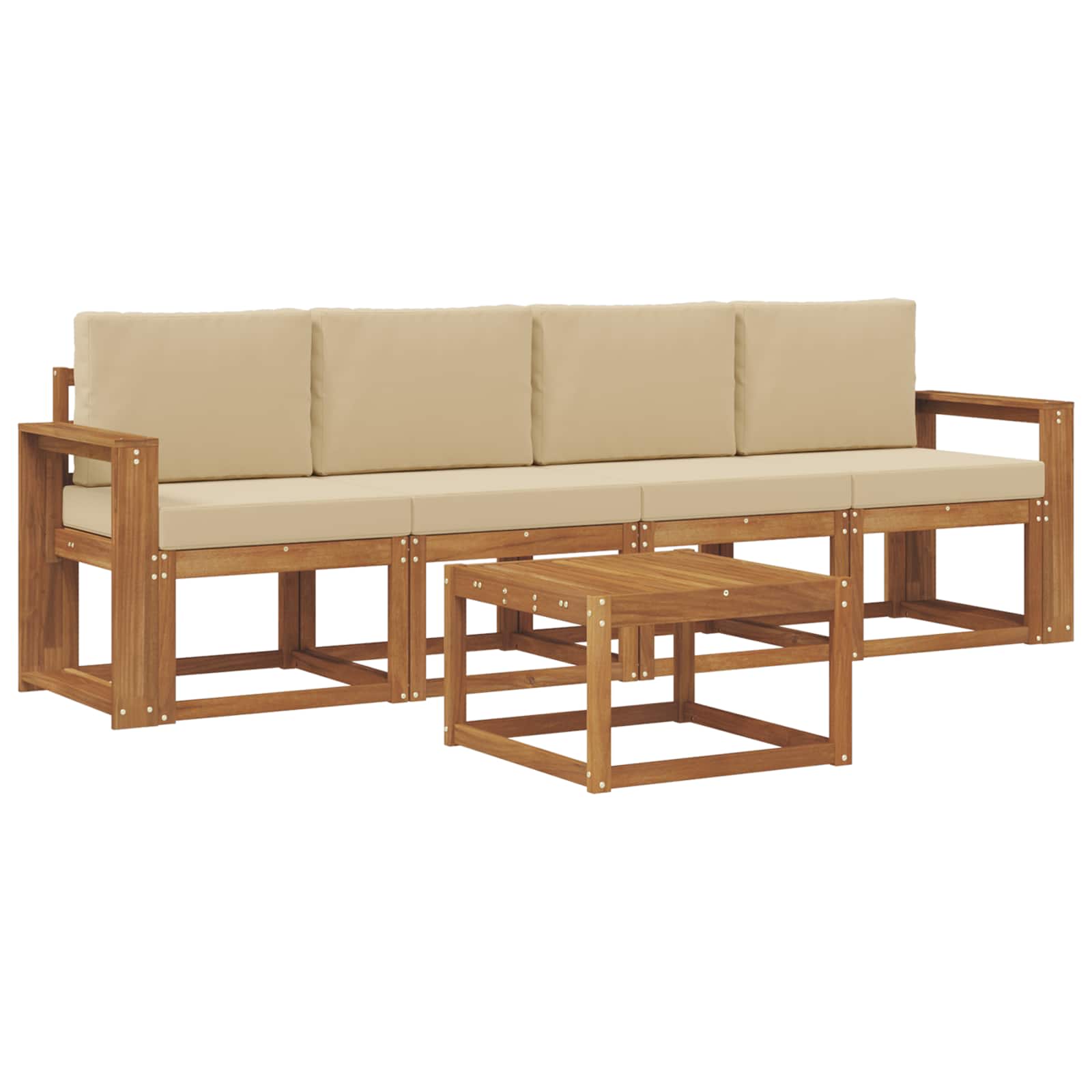 Ensemble de canapés d'extérieur 5 pcs Naturel et Beige - XIOS