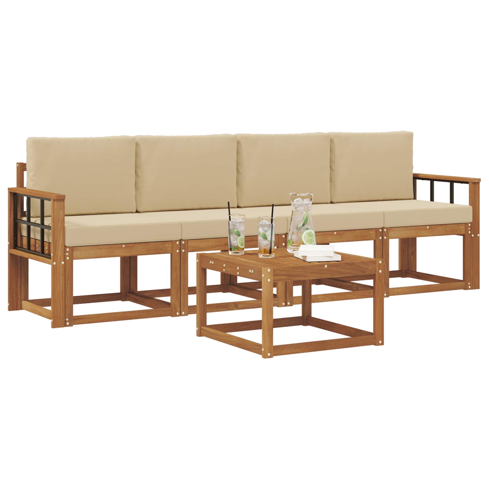 Ensemble de canapés d'extérieur 5 pcs Naturel et Beige - XIOS