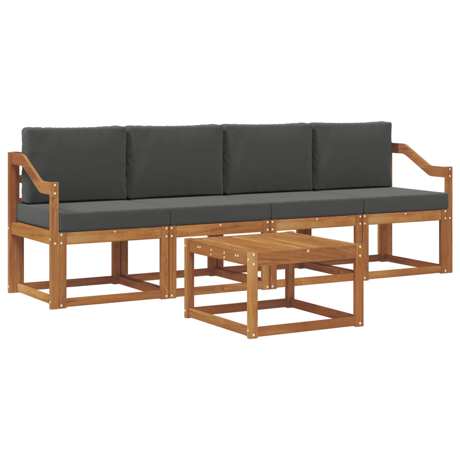 Ensemble de canapés d'extérieur 5 pcs Naturel et Anthracite - XIOS