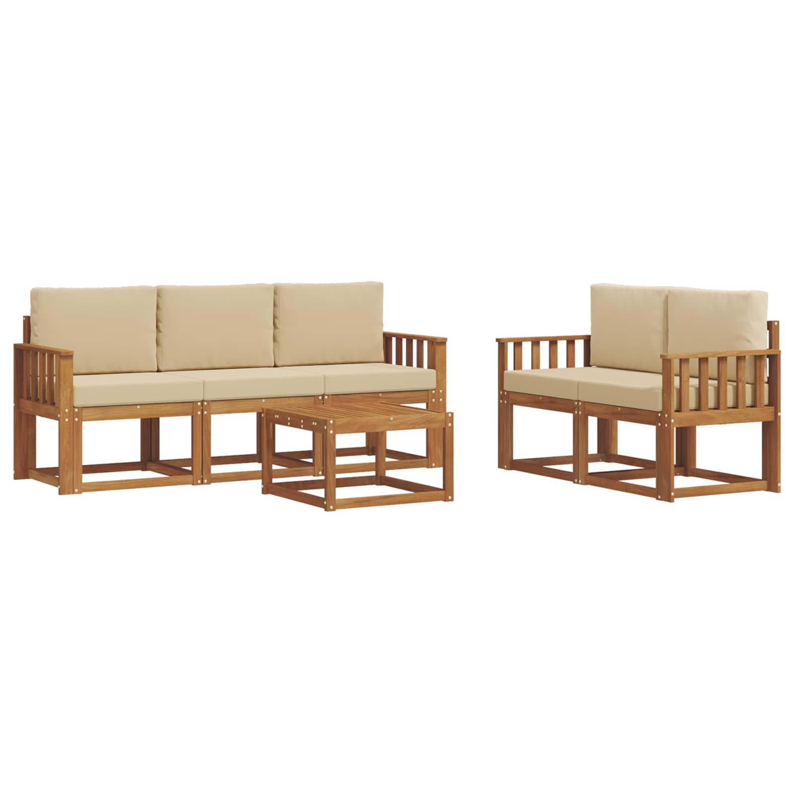 Ensemble de canapés d'extérieur 6 pcs Naturel et Beige - XIOS