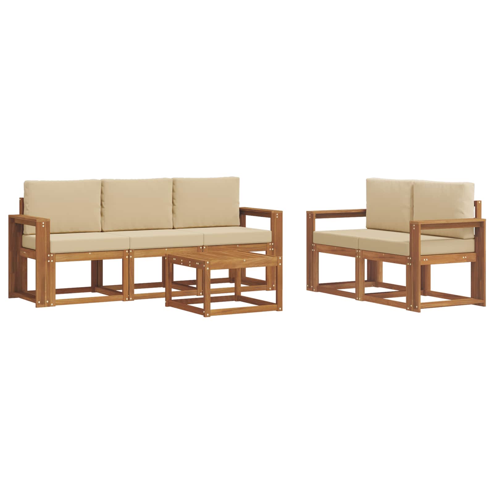 Ensemble de canapés d'extérieur 6 pcs Naturel et Beige - XIOS
