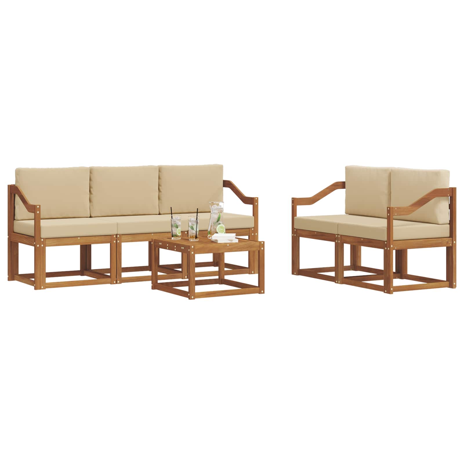 Ensemble de canapés d'extérieur 6 pcs Naturel et Beige - XIOS