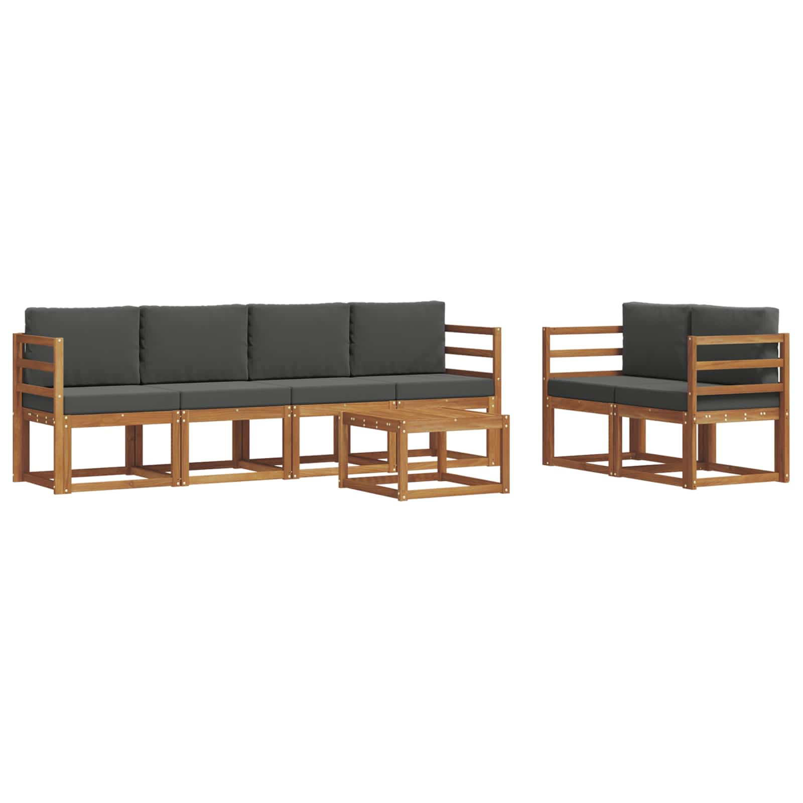 Ensemble de canapés d'extérieur 7 pcs Naturel et Anthracite - XIOS