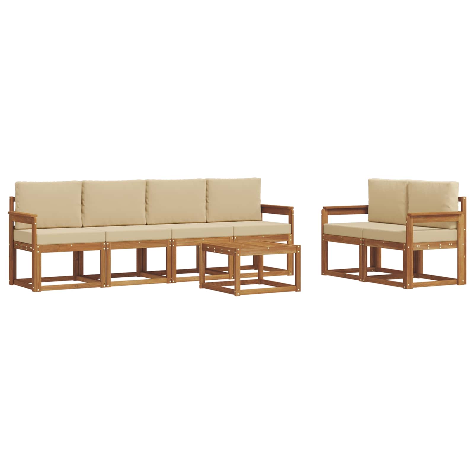 Ensemble de canapés d'extérieur 7 pc Naturel et Beige - XIOS
