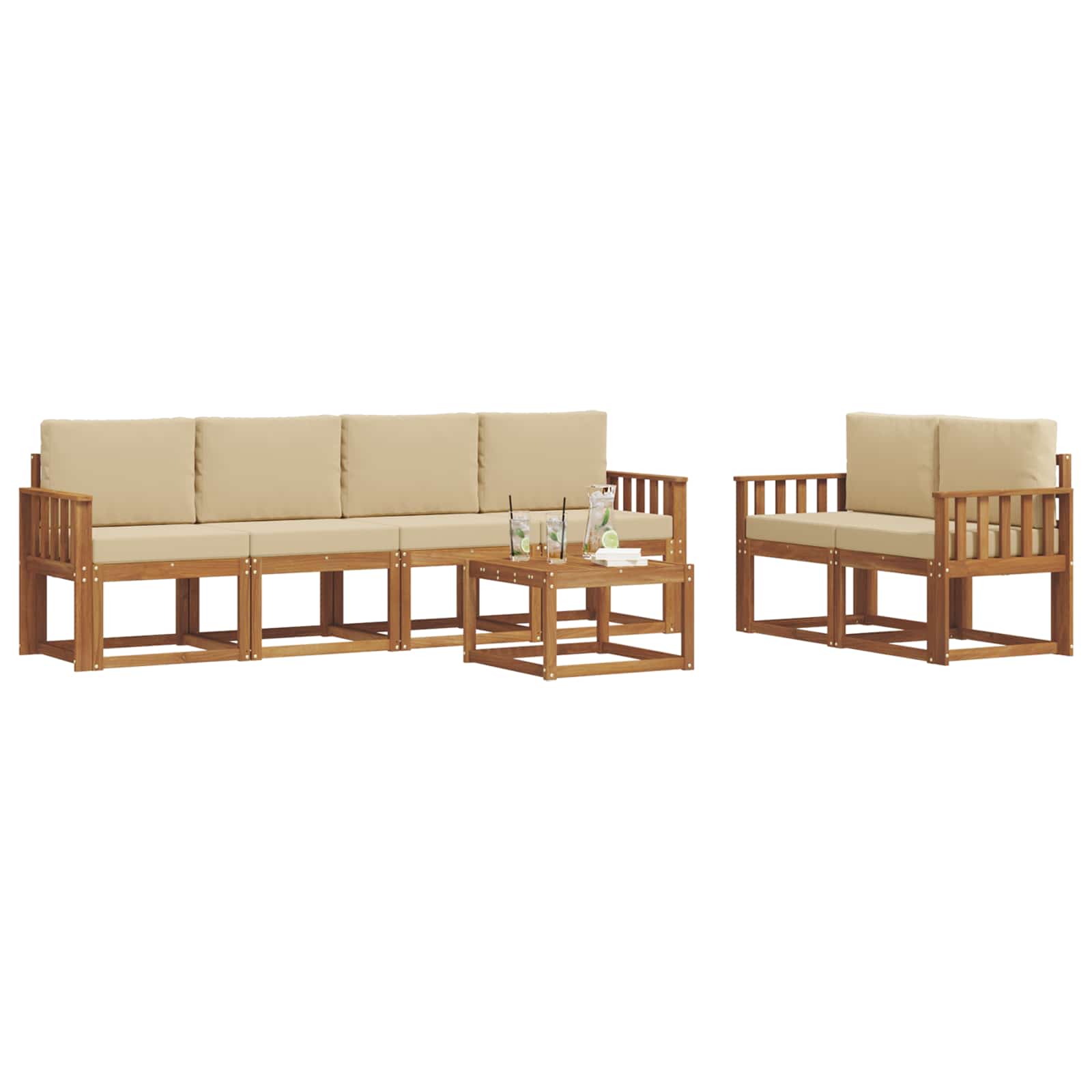 Ensemble de canapés d'extérieur 7 pc Naturel et Beige - XIOS