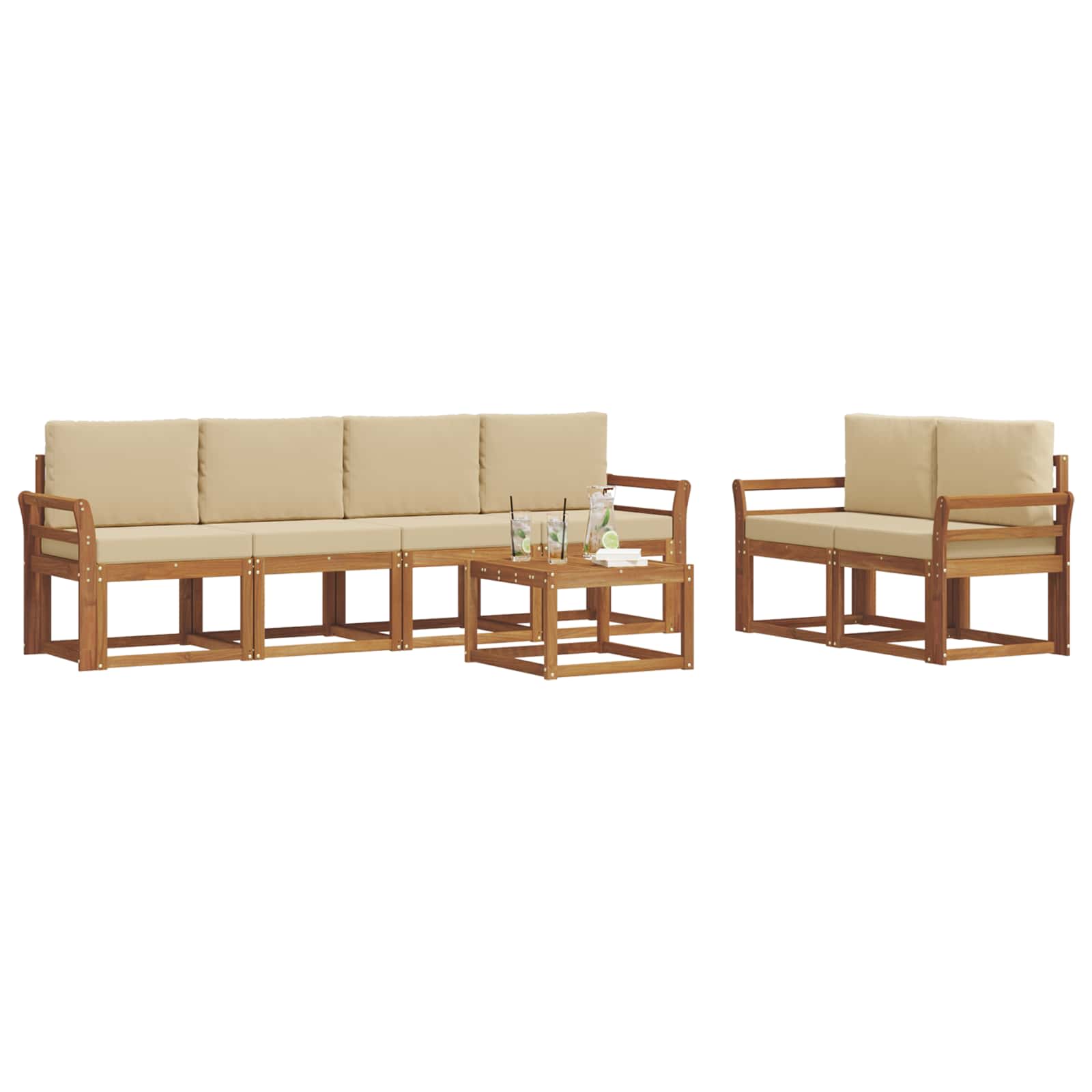 Ensemble de canapés d'extérieur 7 pcs Naturel et Beige - XIOS
