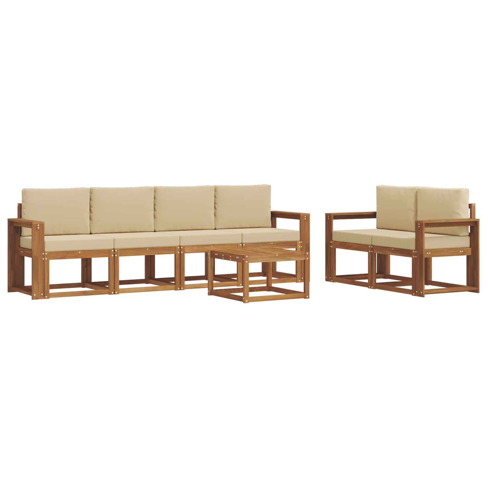 Ensemble de canapés d'extérieur 7 pcs Naturel et Beige - XIOS