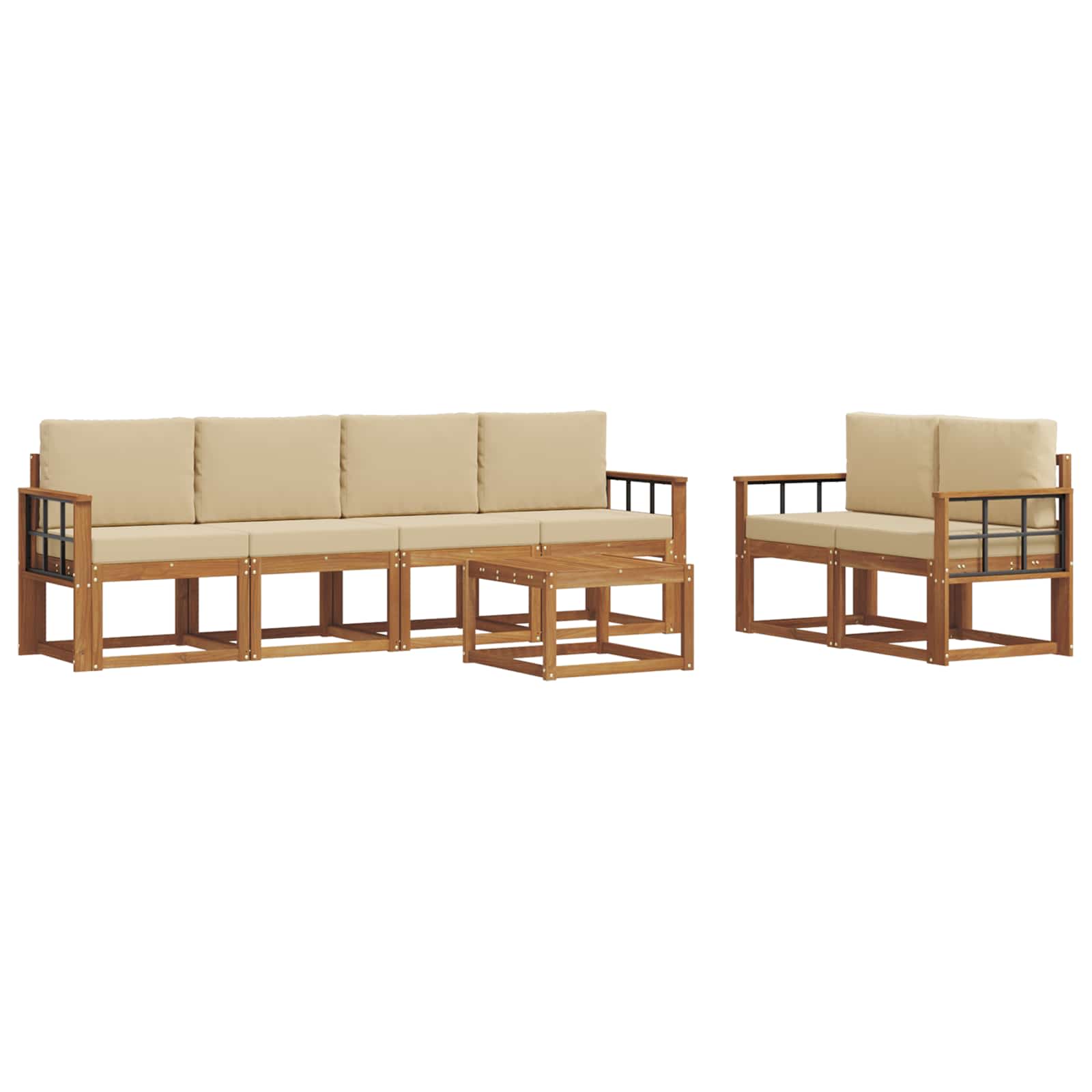 Ensemble de canapés d'extérieur 7 pcs Naturel et Beige - XIOS