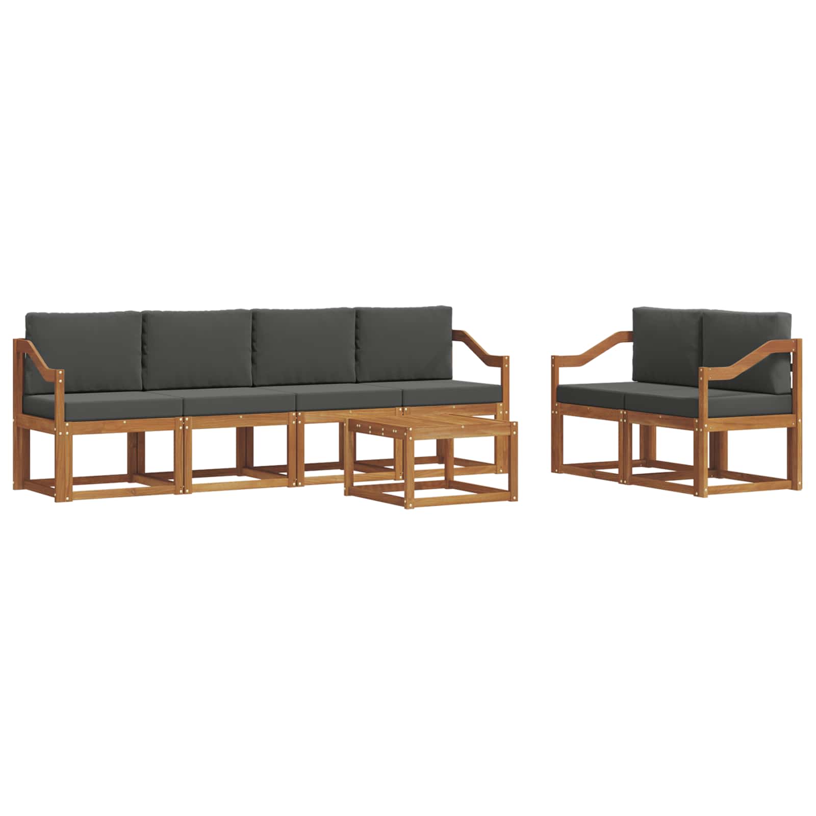 Ensemble de canapés d'extérieur 7 pcs Naturel et Anthracite - XIOS