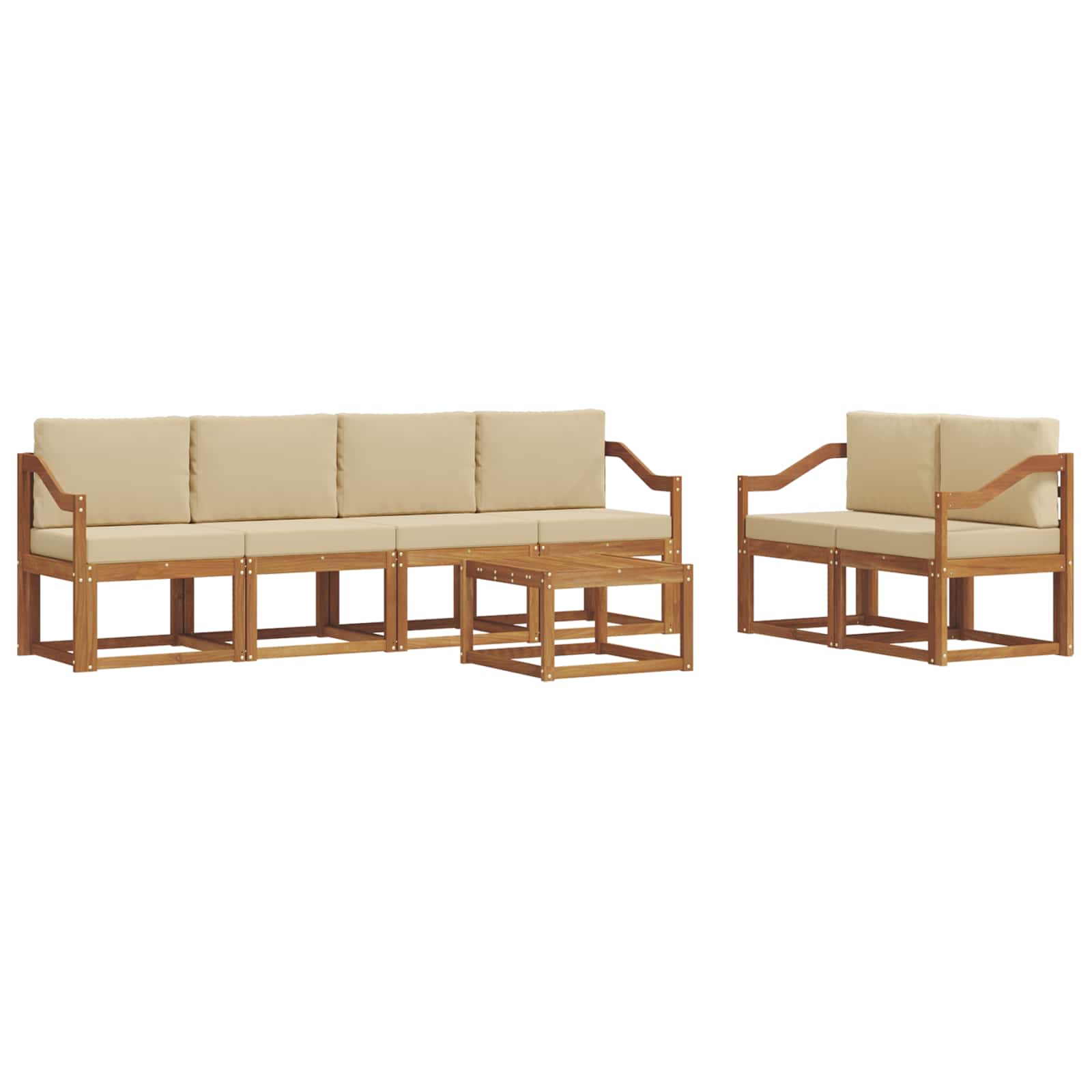 Ensemble de canapés d'extérieur 7 pcs Naturel et Beige - XIOS