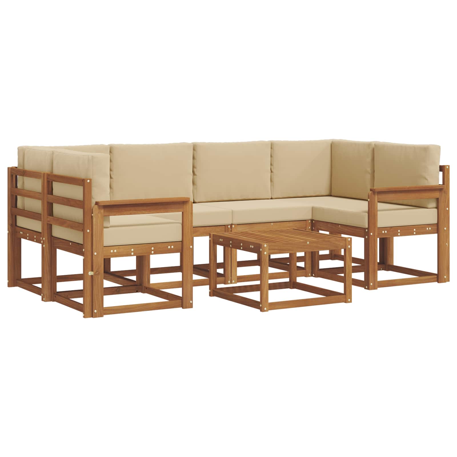 Ensemble de canapés d'extérieur 7 pcs Naturel et Beige - XIOS
