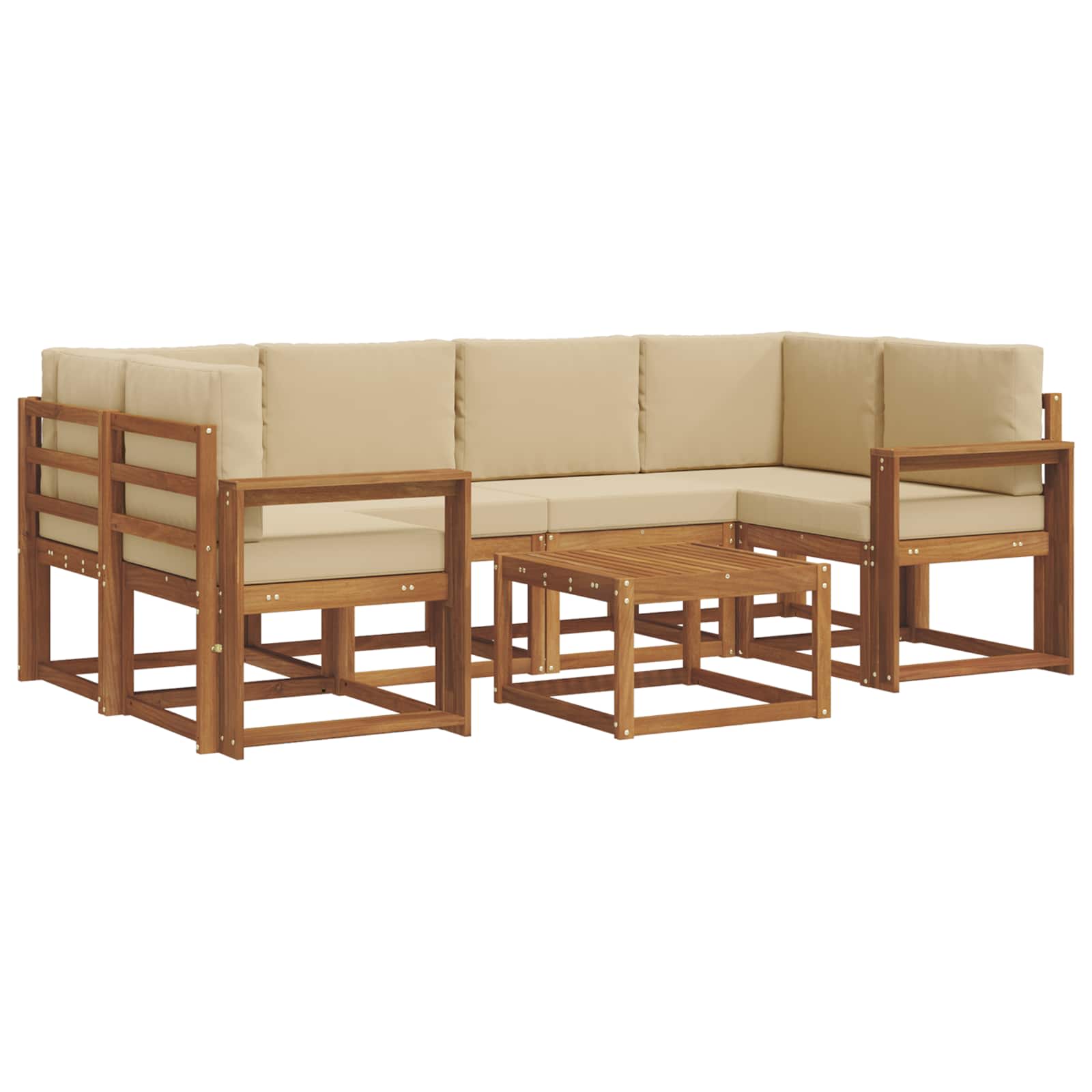Ensemble de canapés d'extérieur 7 pcs Naturel et Beige - XIOS