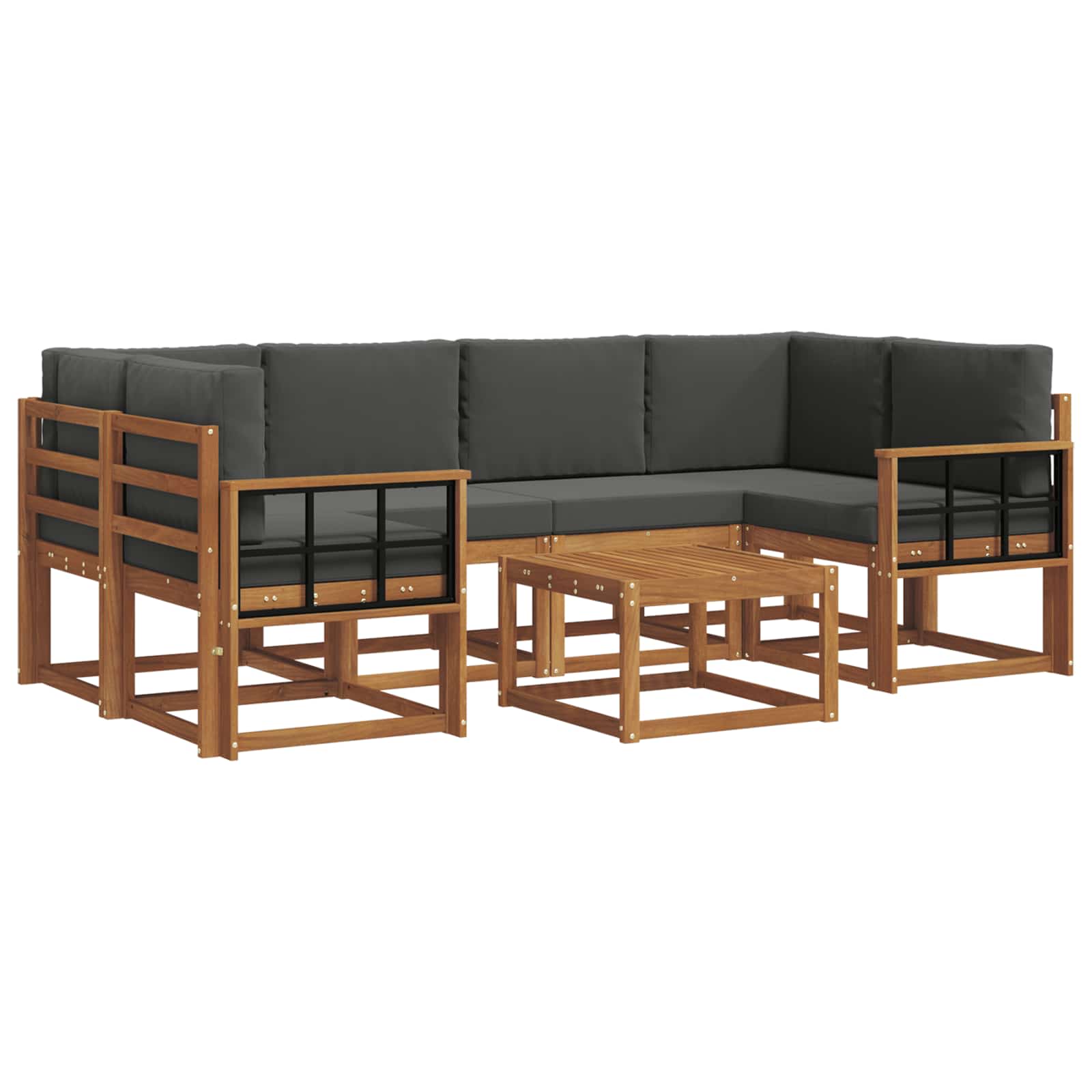 Ensemble de canapés d'extérieur 7 pcs Naturel et Anthracite - XIOS
