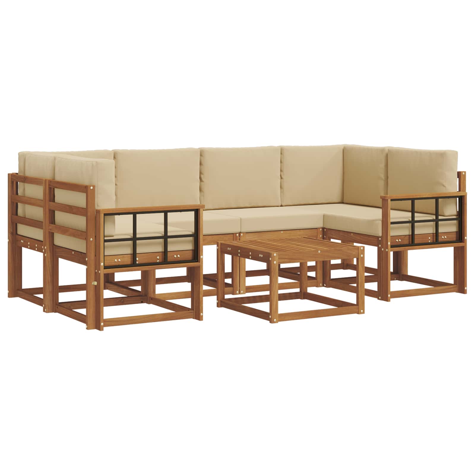 Ensemble de canapés d'extérieur 7 pcs Naturel et Beige - XIOS