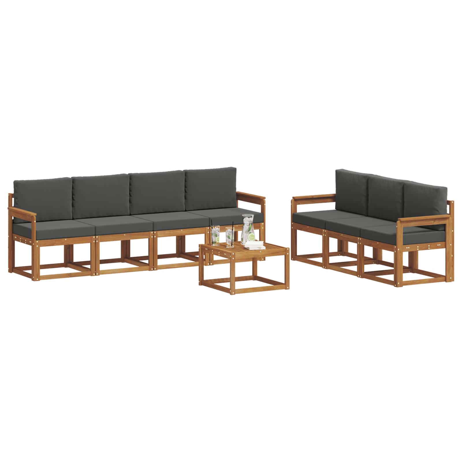 Ensemble de canapés d'extérieur 8 pcs Naturel et Anthracite - XIOS