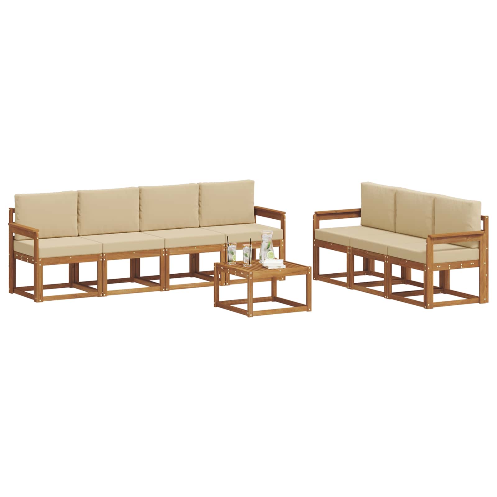 Ensemble de canapés d'extérieur 8 pcs Naturel et Beige - XIOS
