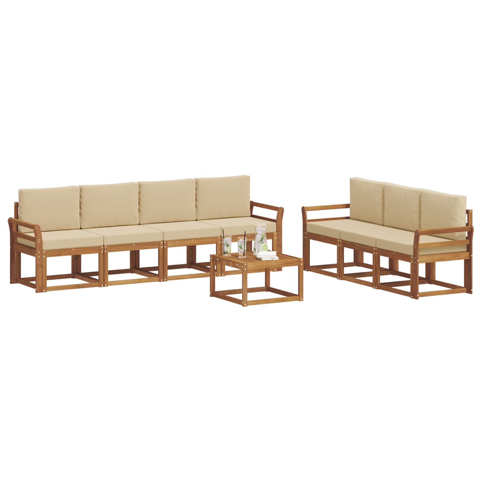 Ensemble de canapés d'extérieur 8 pcs Naturel et Beige - XIOS