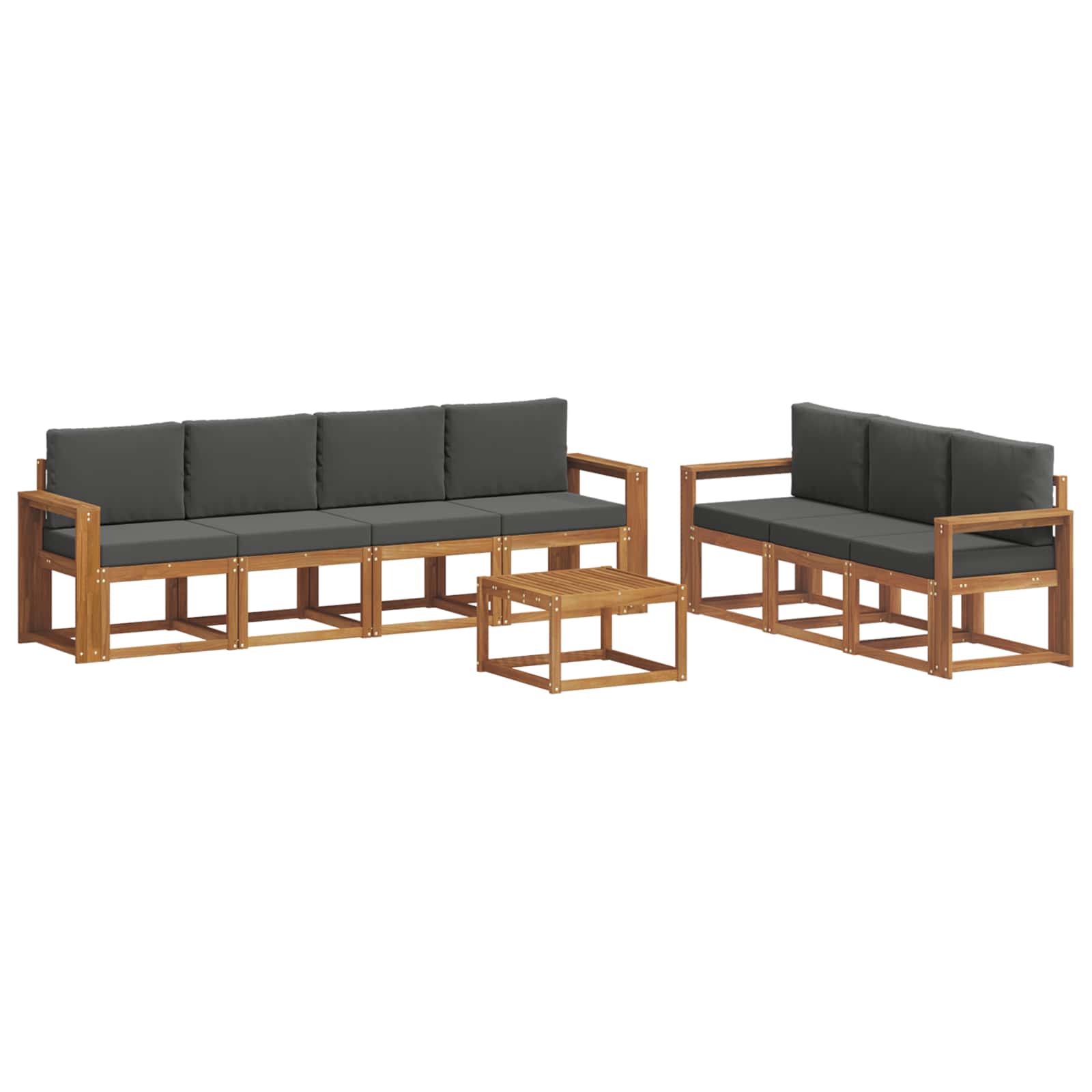 Ensemble de canapés d'extérieur 8 pc Naturel et Anthracite - XIOS