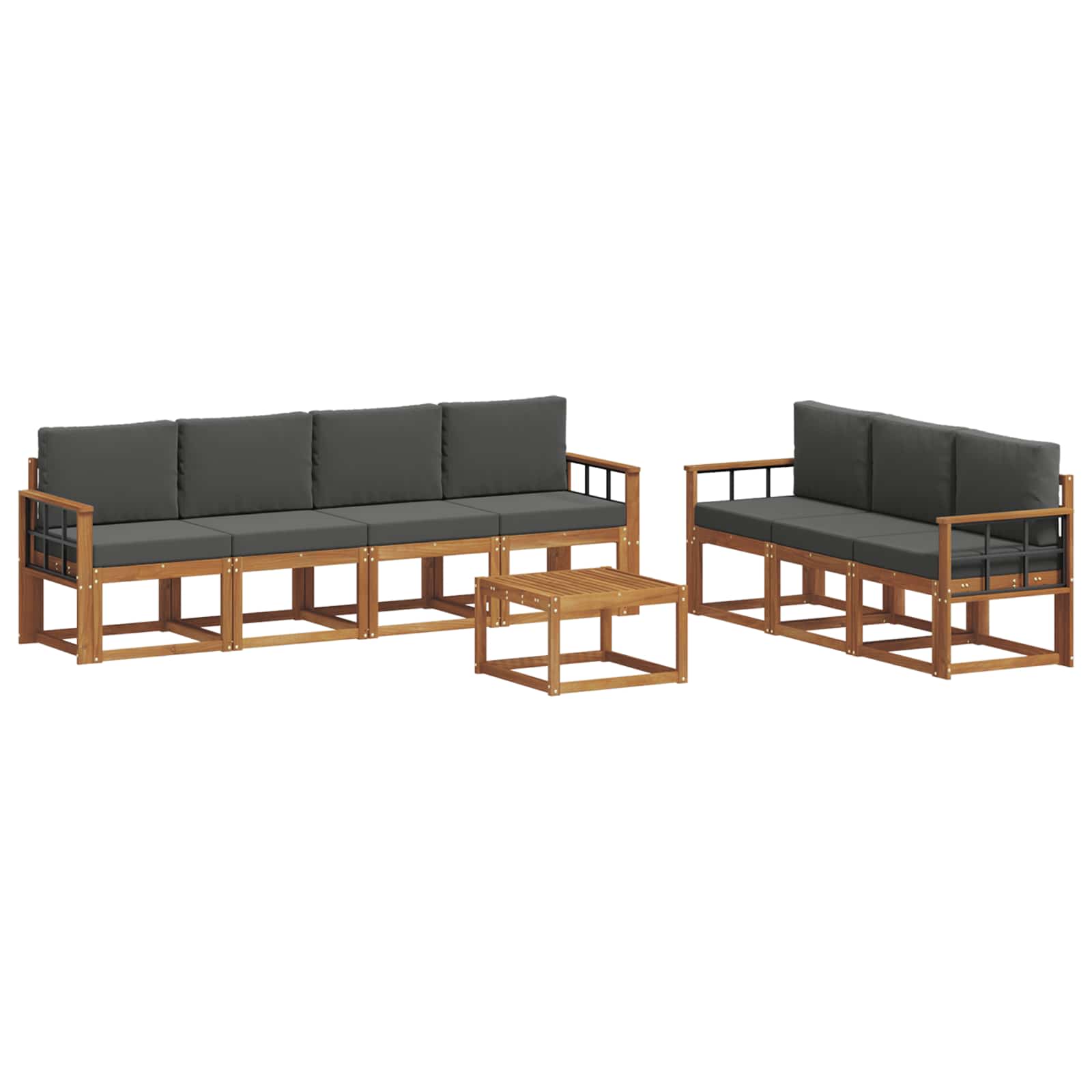 Ensemble de canapés d'extérieur 8 pcs Naturel et Anthracite - XIOS