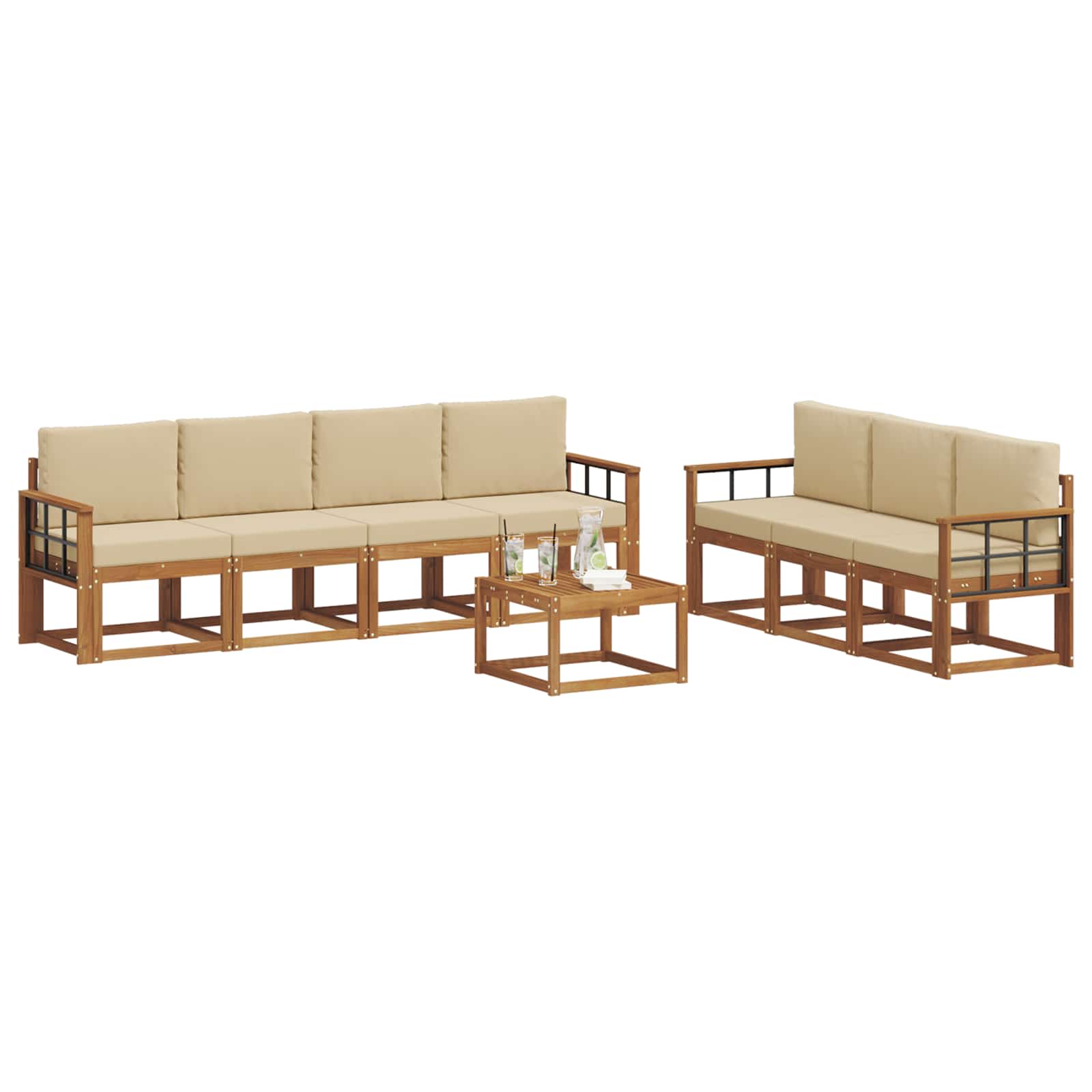 Ensemble de canapés d'extérieur 8 pcs Naturel et Beige - XIOS