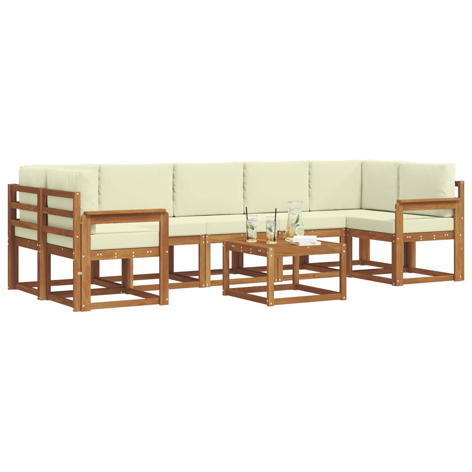 Ensemble de canapés d'extérieur 8 pc Naturel et Crème - XIOS