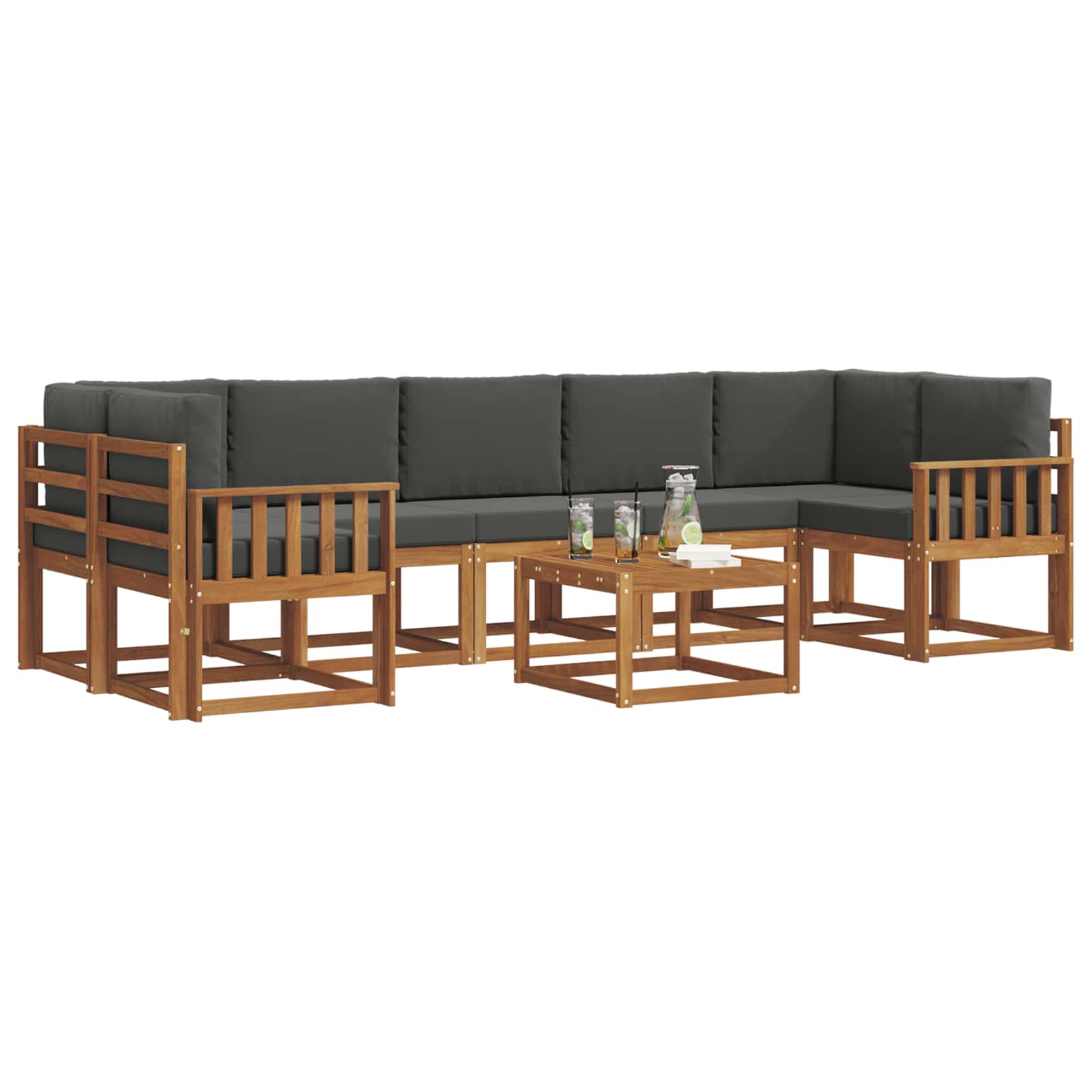 Ensemble de canapés d'extérieur 8 pcs Naturel et Anthracite - XIOS