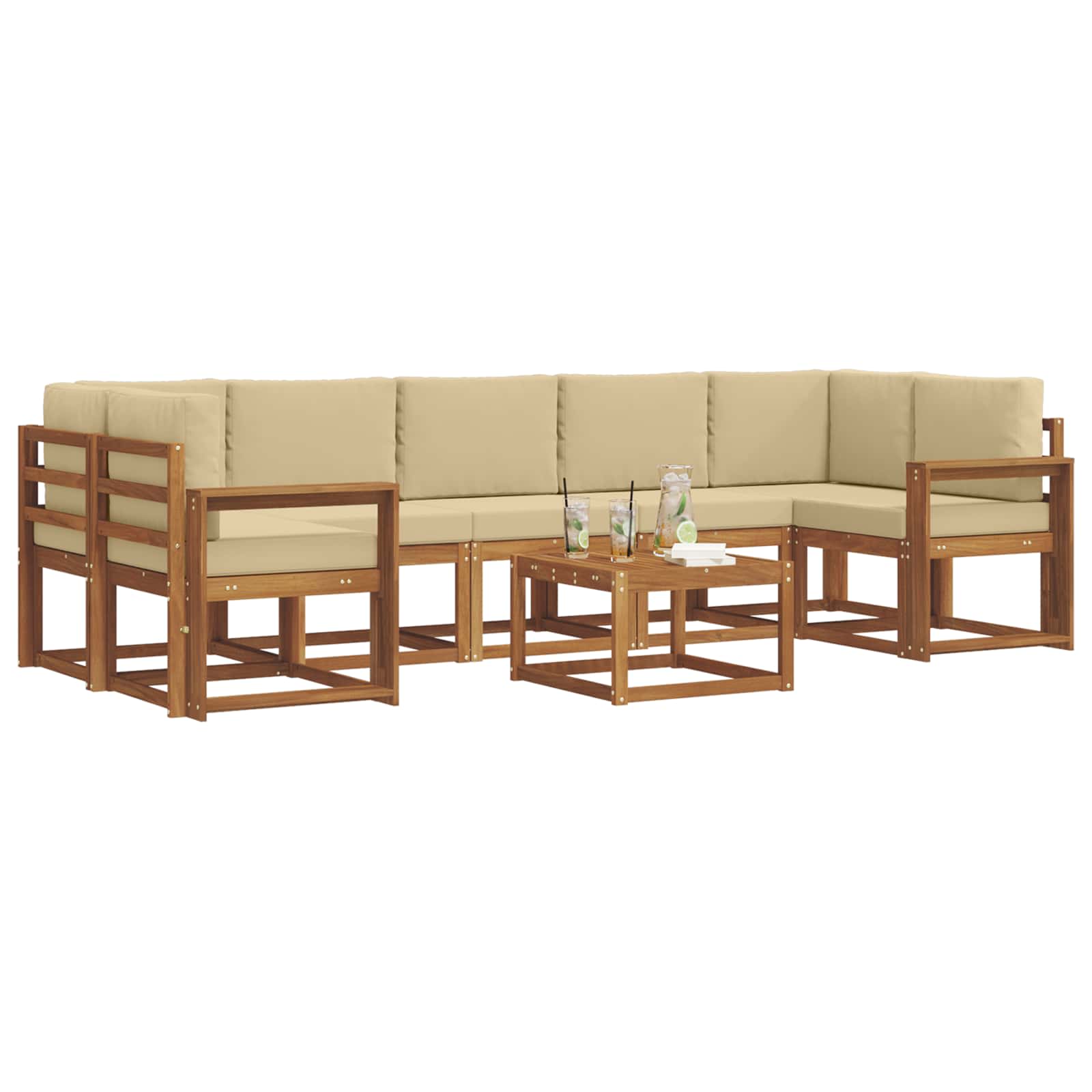 Ensemble de canapés d'extérieur 8 pcs Naturel et Beige - XIOS