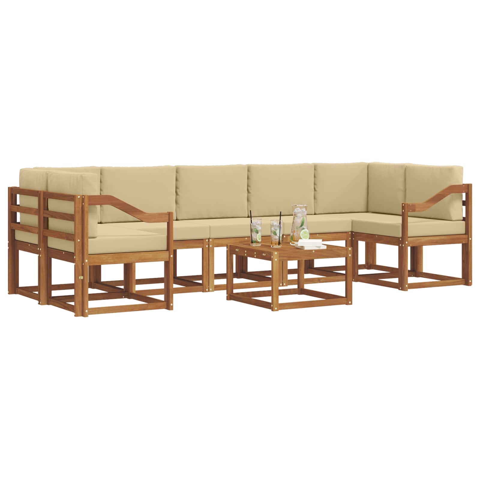 Ensemble de canapés d'extérieur 8 pcs Naturel et Beige - XIOS