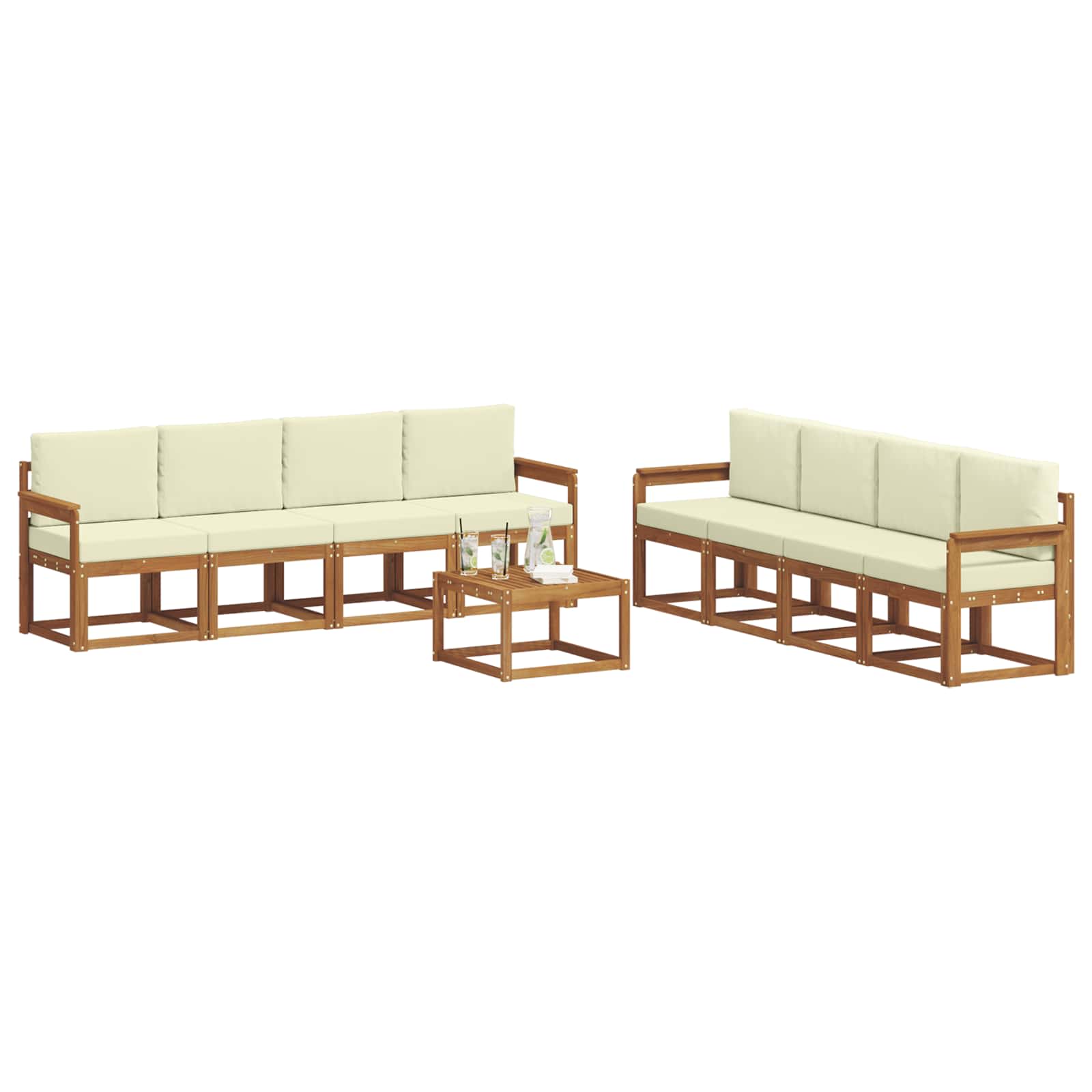 Ensemble de canapés d'extérieur 9 pcs Naturel et Crème - XIOS