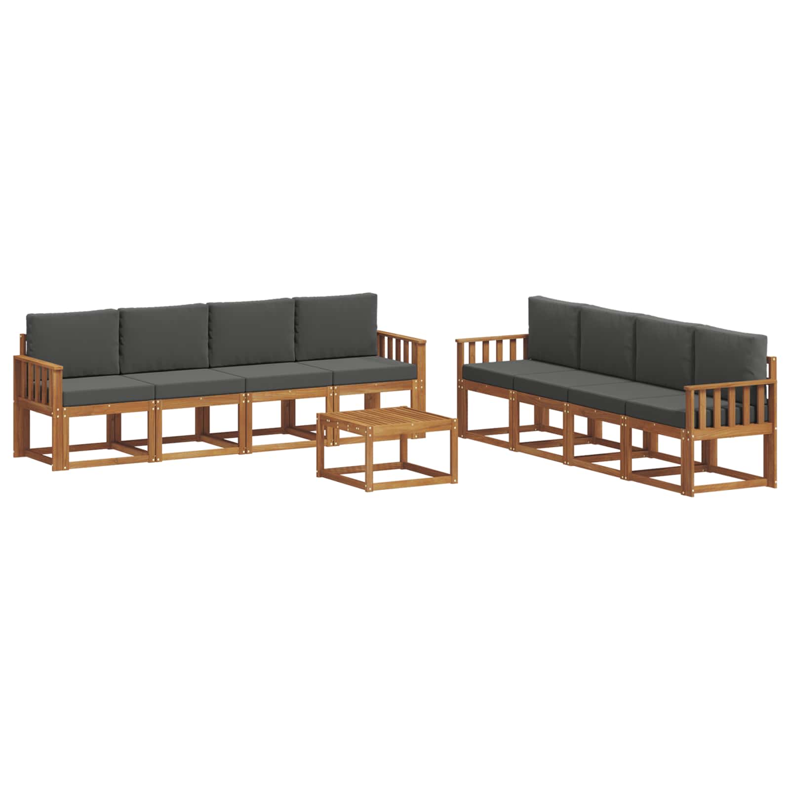 Ensemble de canapés d'extérieur 9 pcs Naturel et Anthracite - XIOS