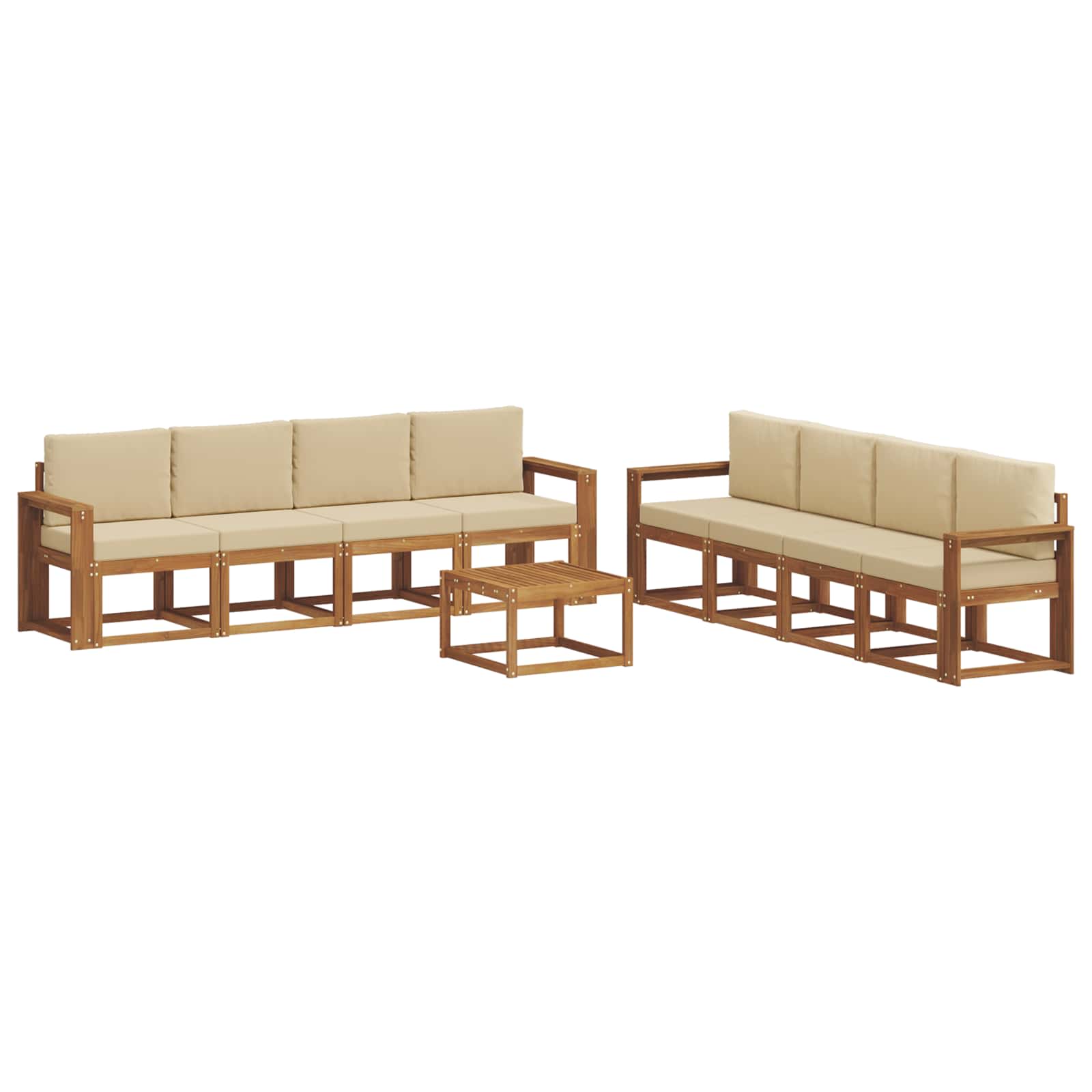 Ensemble de canapés d'extérieur 9 pcs Naturel et Beige - XIOS