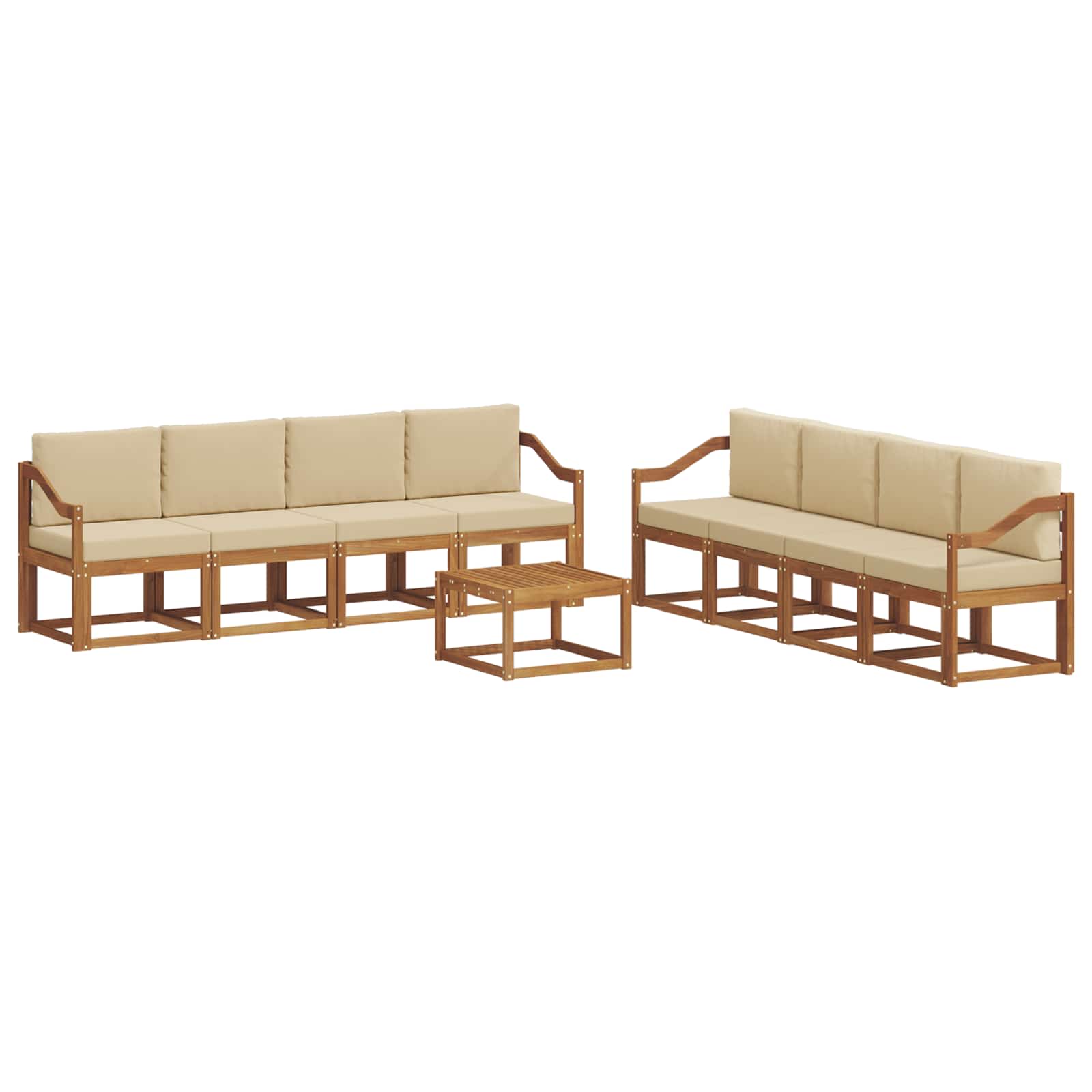 Ensemble de canapés d'extérieur 9 pcs Naturel et Beige - XIOS