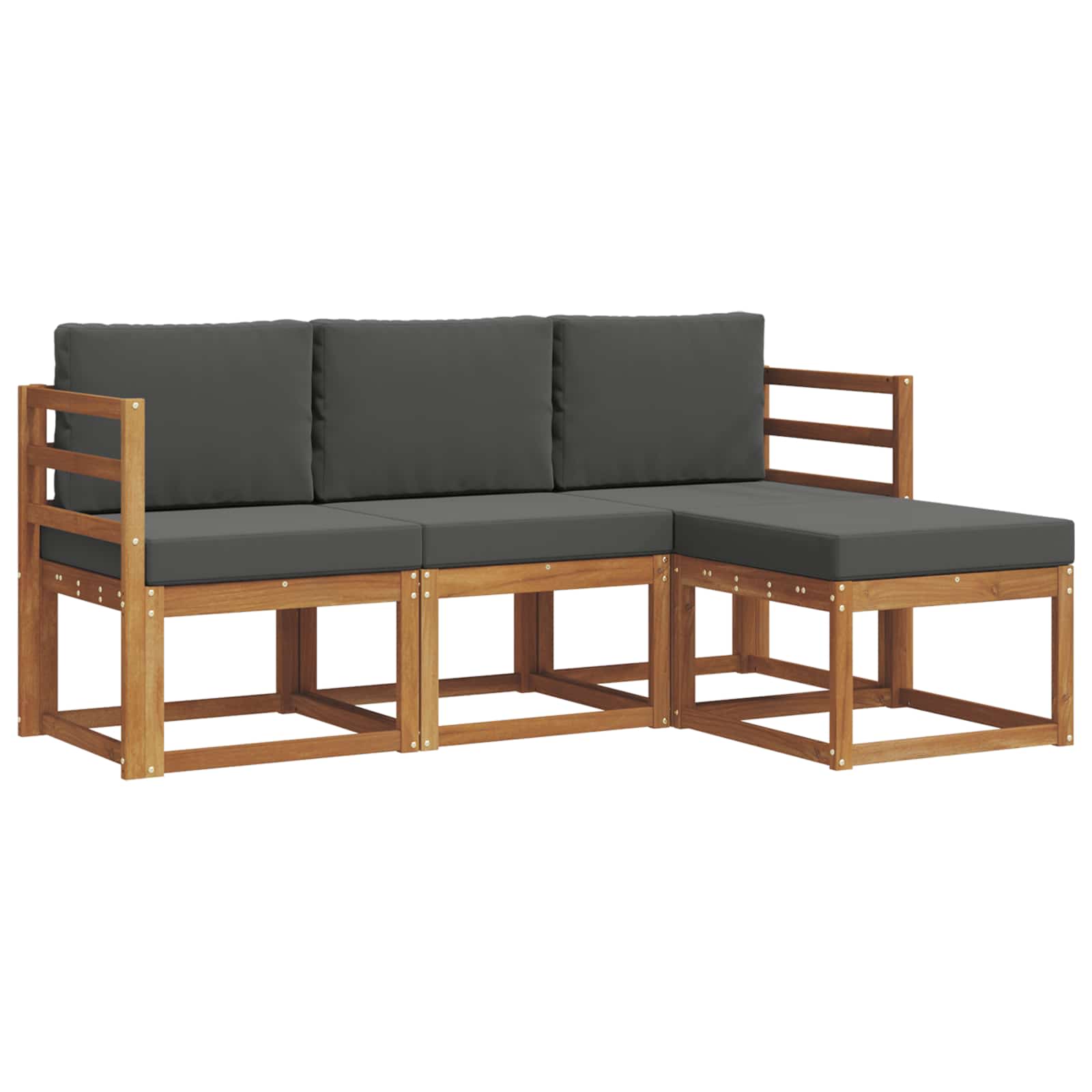 Ensemble de canapés d'extérieur 4 pcs Naturel et Anthracite - XIOS