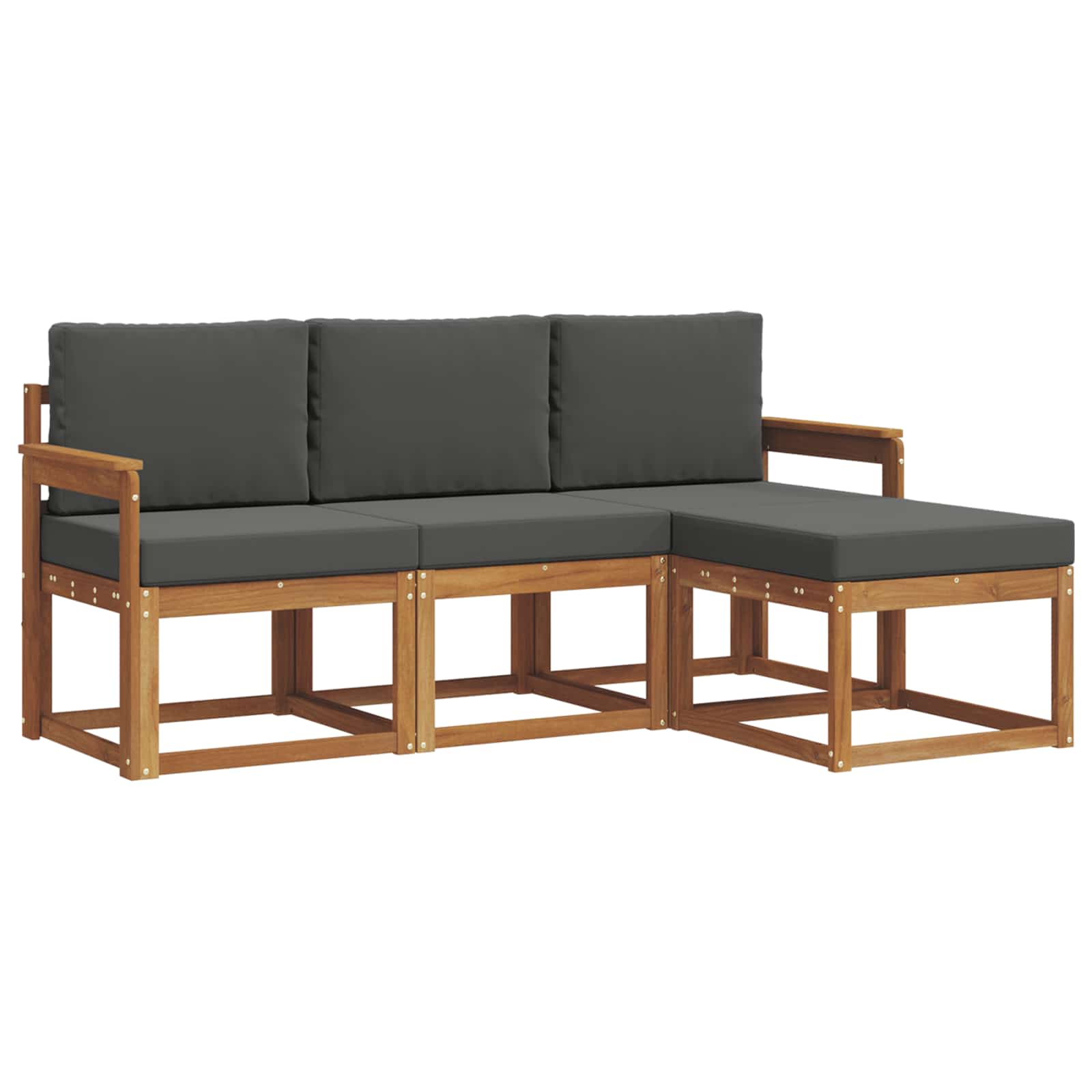 Ensemble de canapés d'extérieur 4 pcs Naturel et Anthracite - XIOS